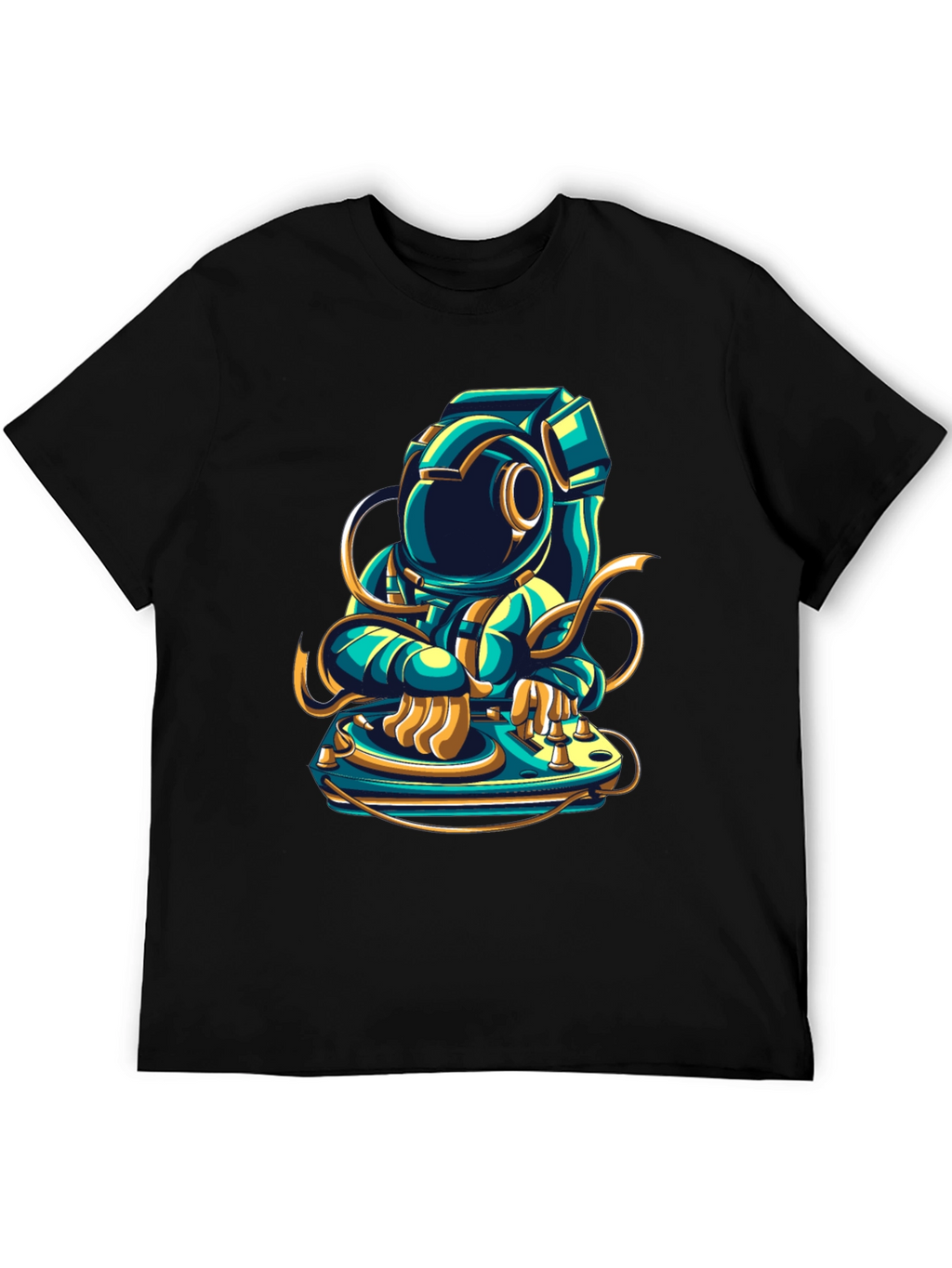 DJ Astronaut Graphic Tee - Cool Space Music Shirt
