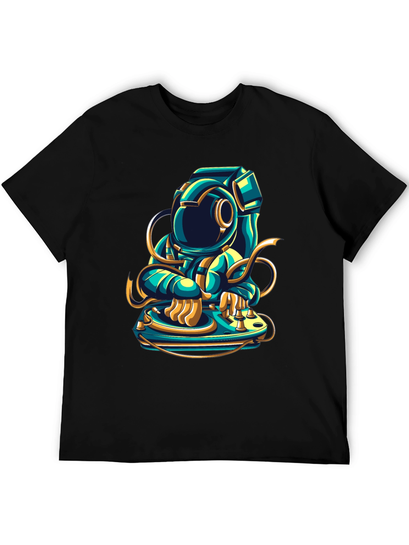 DJ Astronaut Graphic Tee - Cool Space Music Shirt