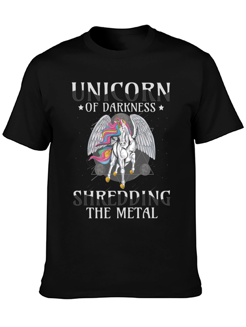 Unicorn of Darkness Shredding Metal T-Shirt