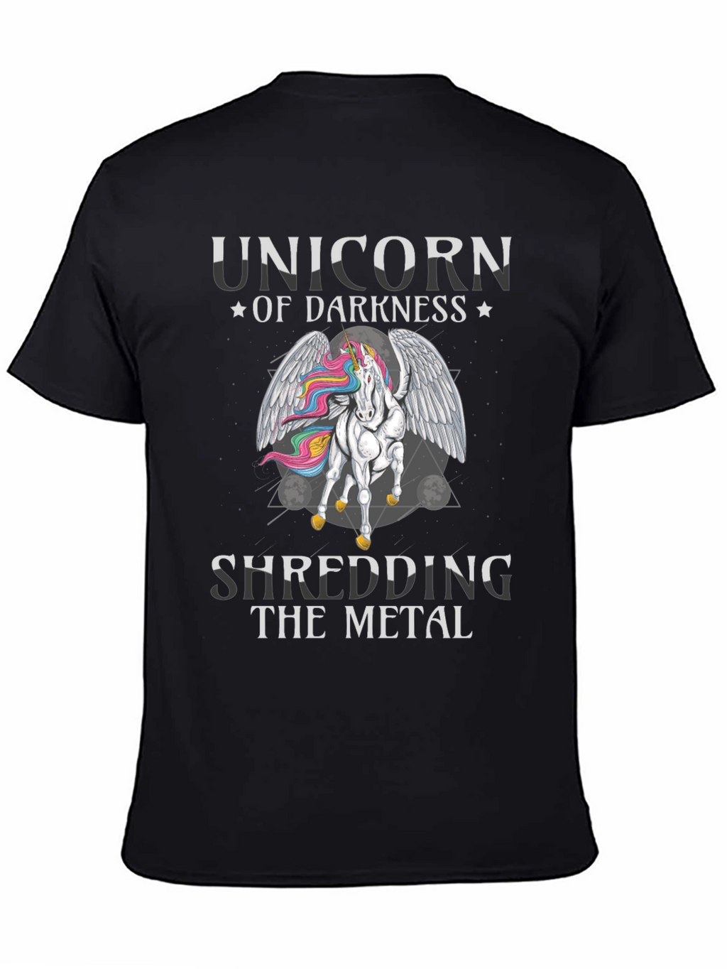 Unicorn of Darkness Shredding Metal T-Shirt