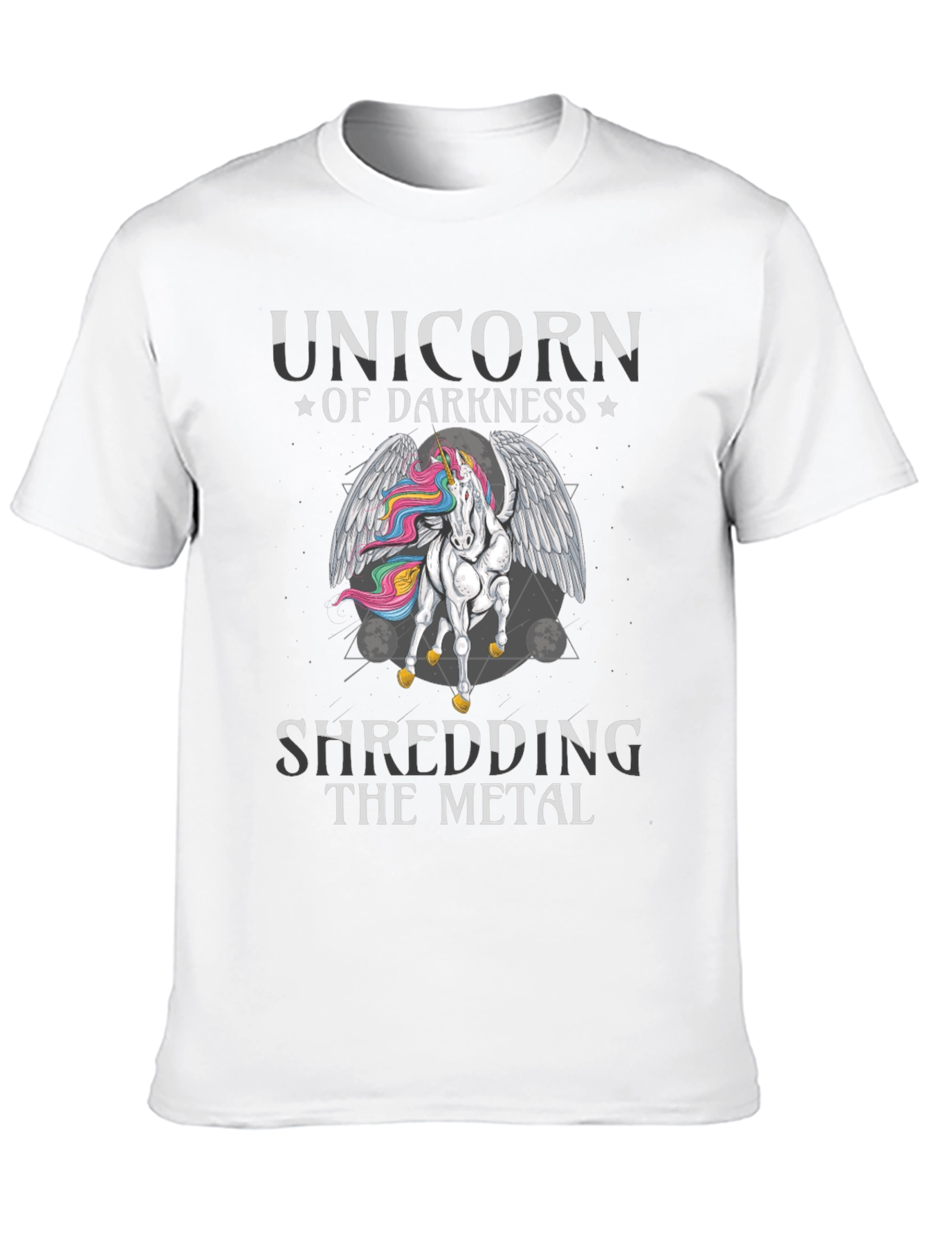 Unicorn of Darkness Shredding Metal T-Shirt
