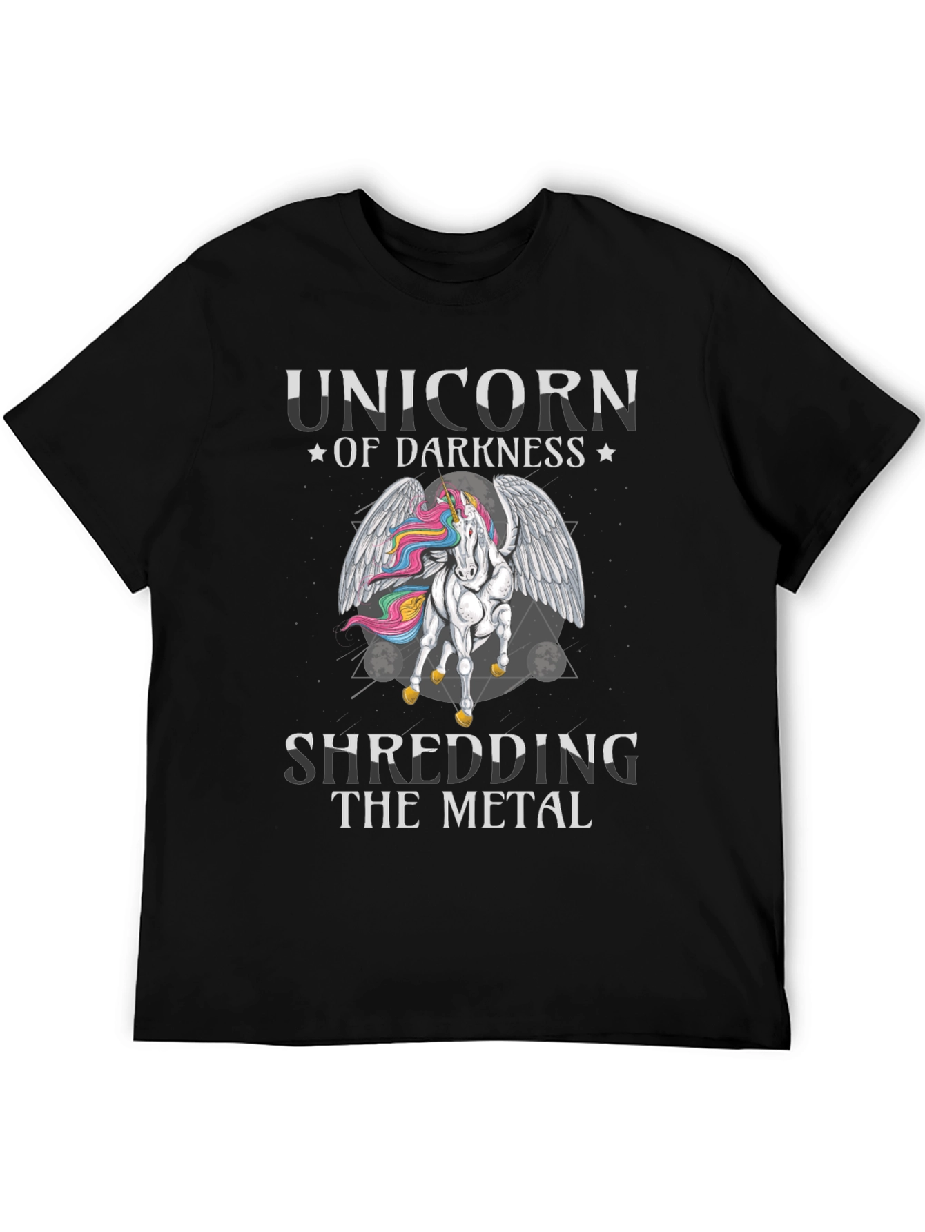 Unicorn of Darkness Shredding Metal T-Shirt