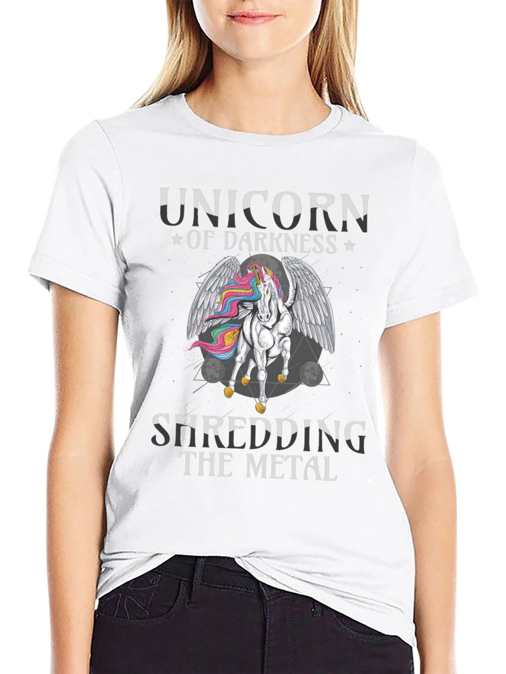 Unicorn of Darkness Shredding Metal T-Shirt