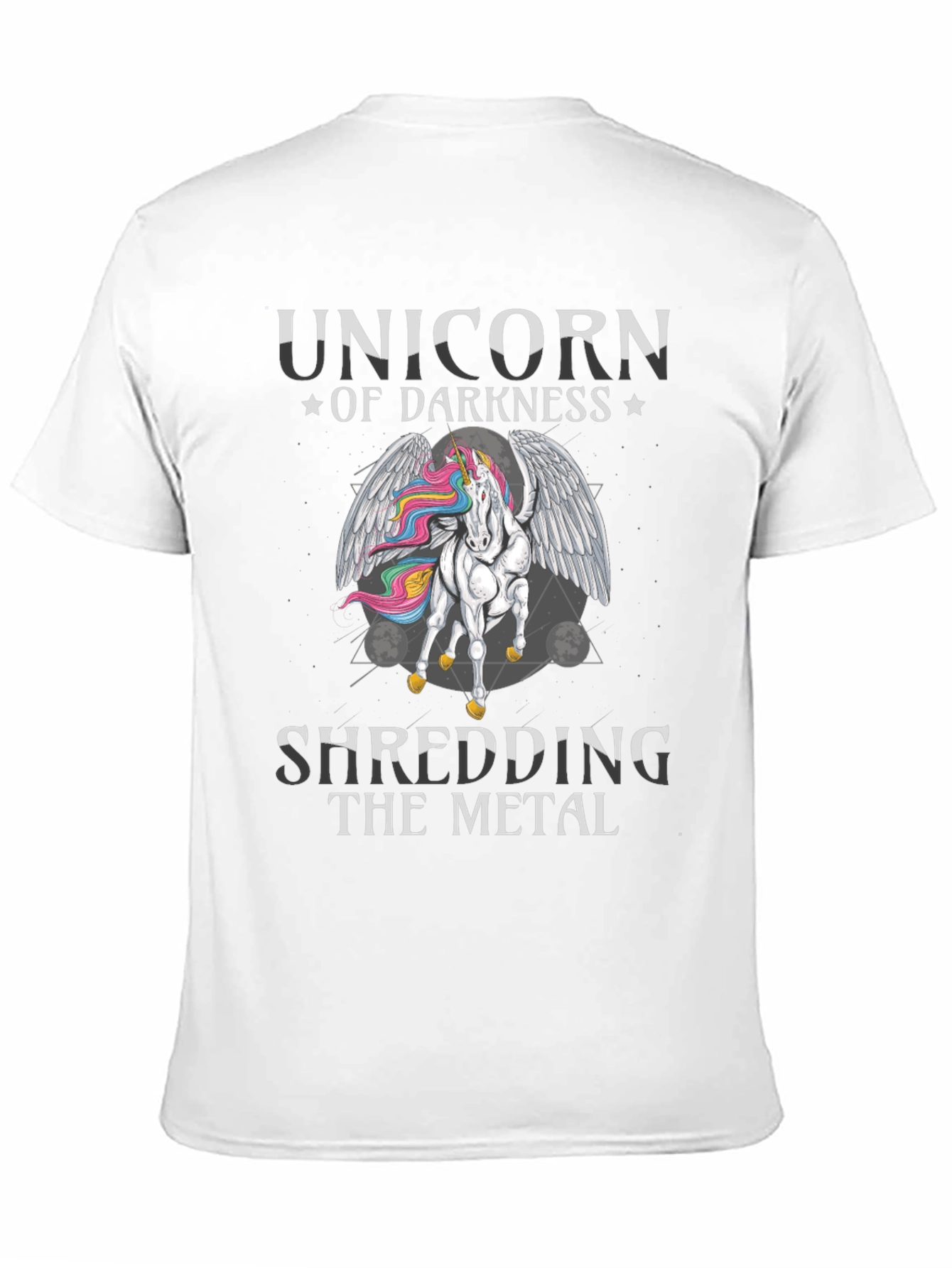 Unicorn of Darkness Shredding Metal T-Shirt