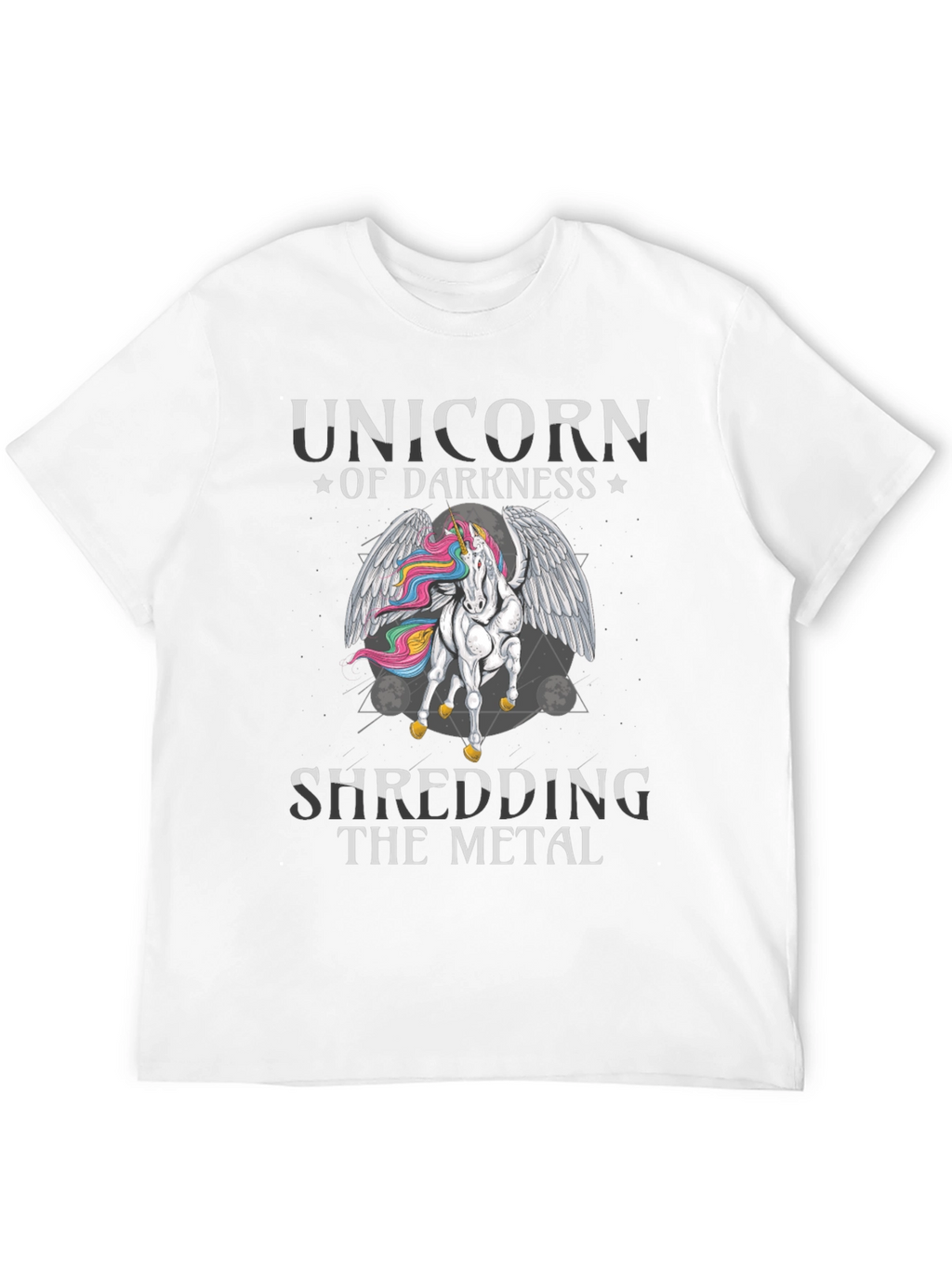 Unicorn of Darkness Shredding Metal T-Shirt