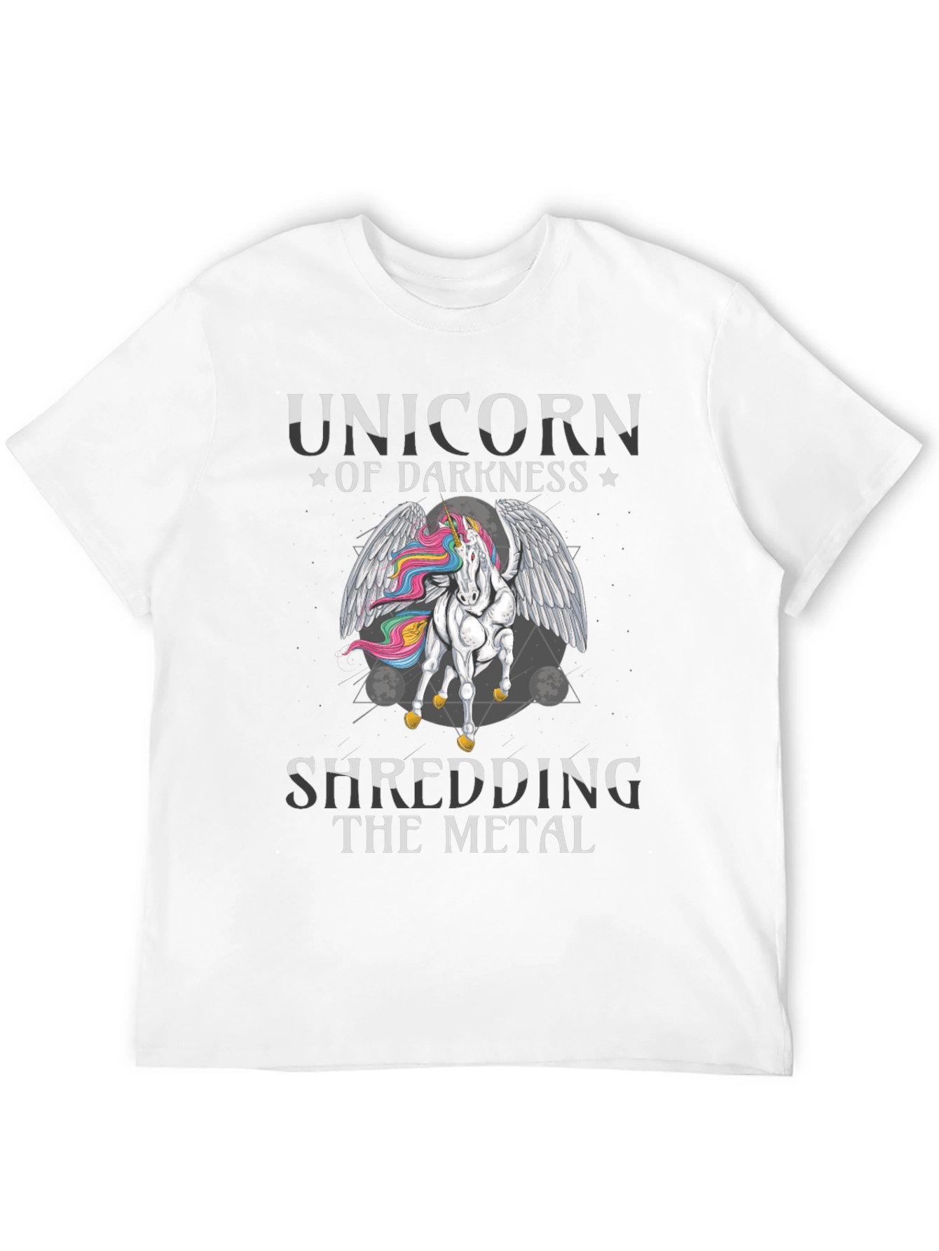 Unicorn of Darkness Shredding Metal T-Shirt