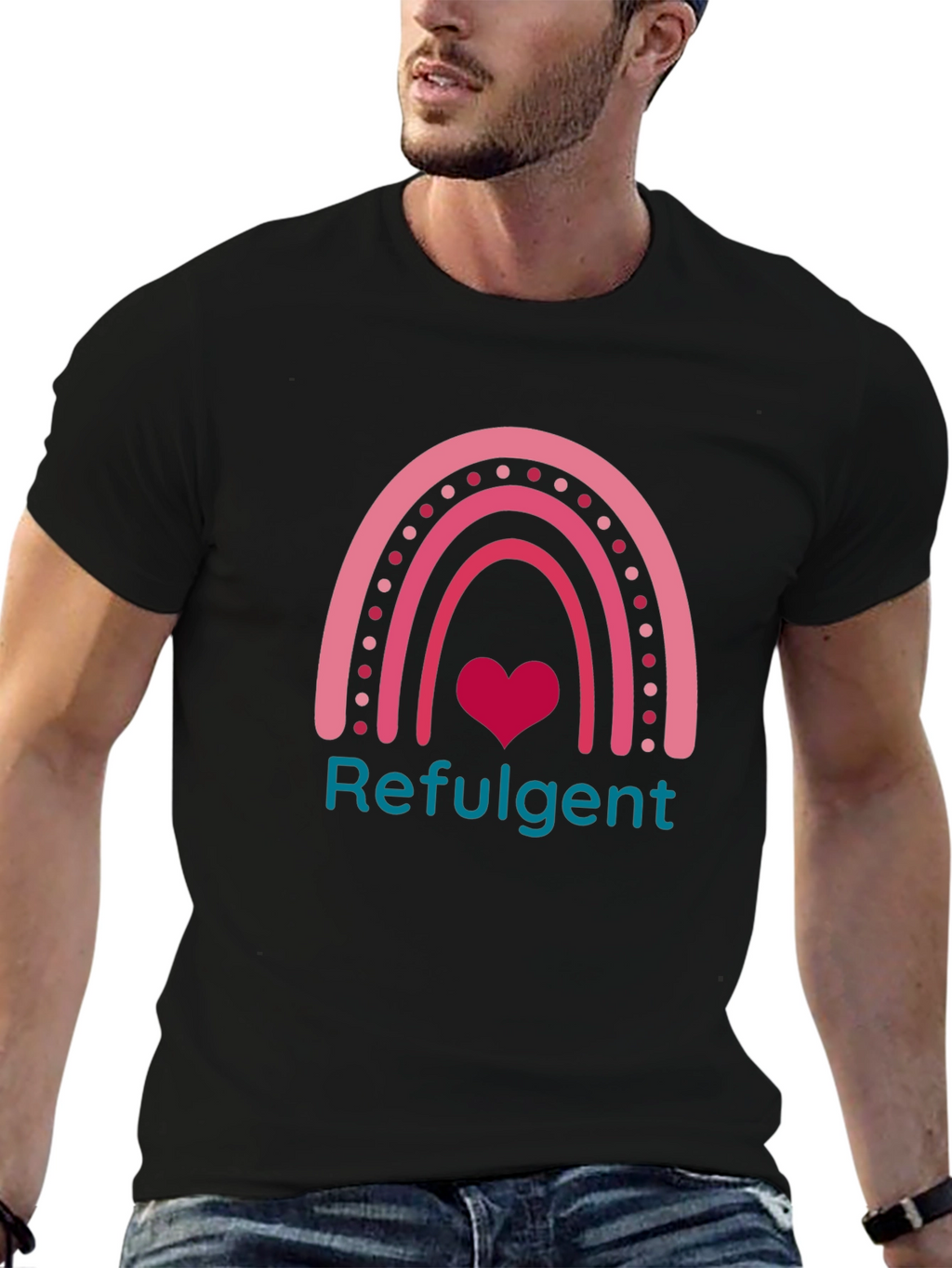 Refulgent Rainbow Heart Graphic Tee