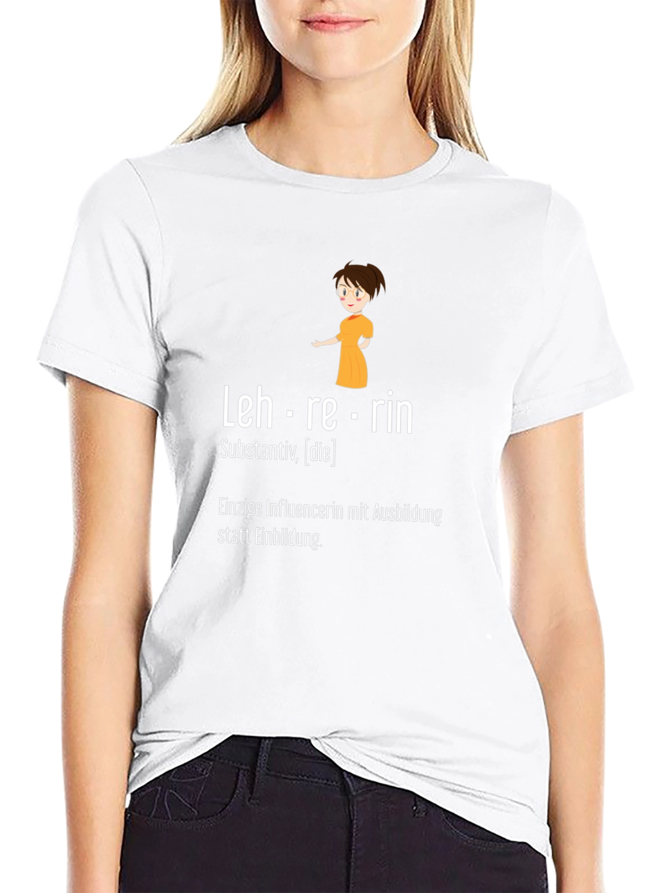 Lehrerin Teacher Black Graphic T-Shirt