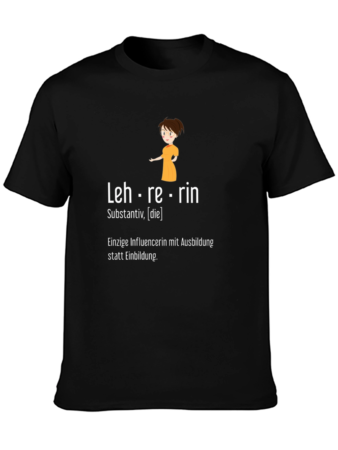 Lehrerin Teacher Black Graphic T-Shirt