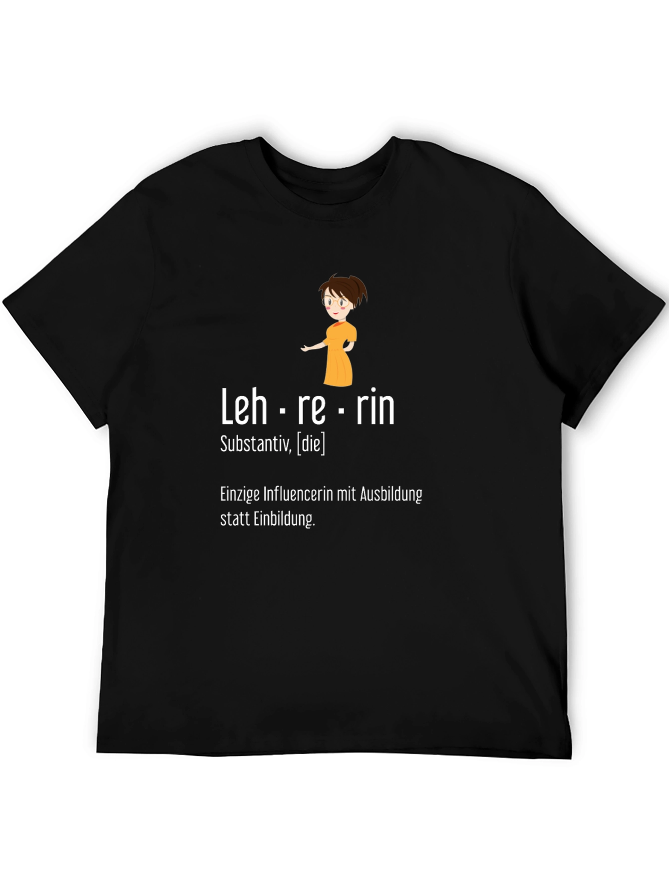 Lehrerin Teacher Black Graphic T-Shirt