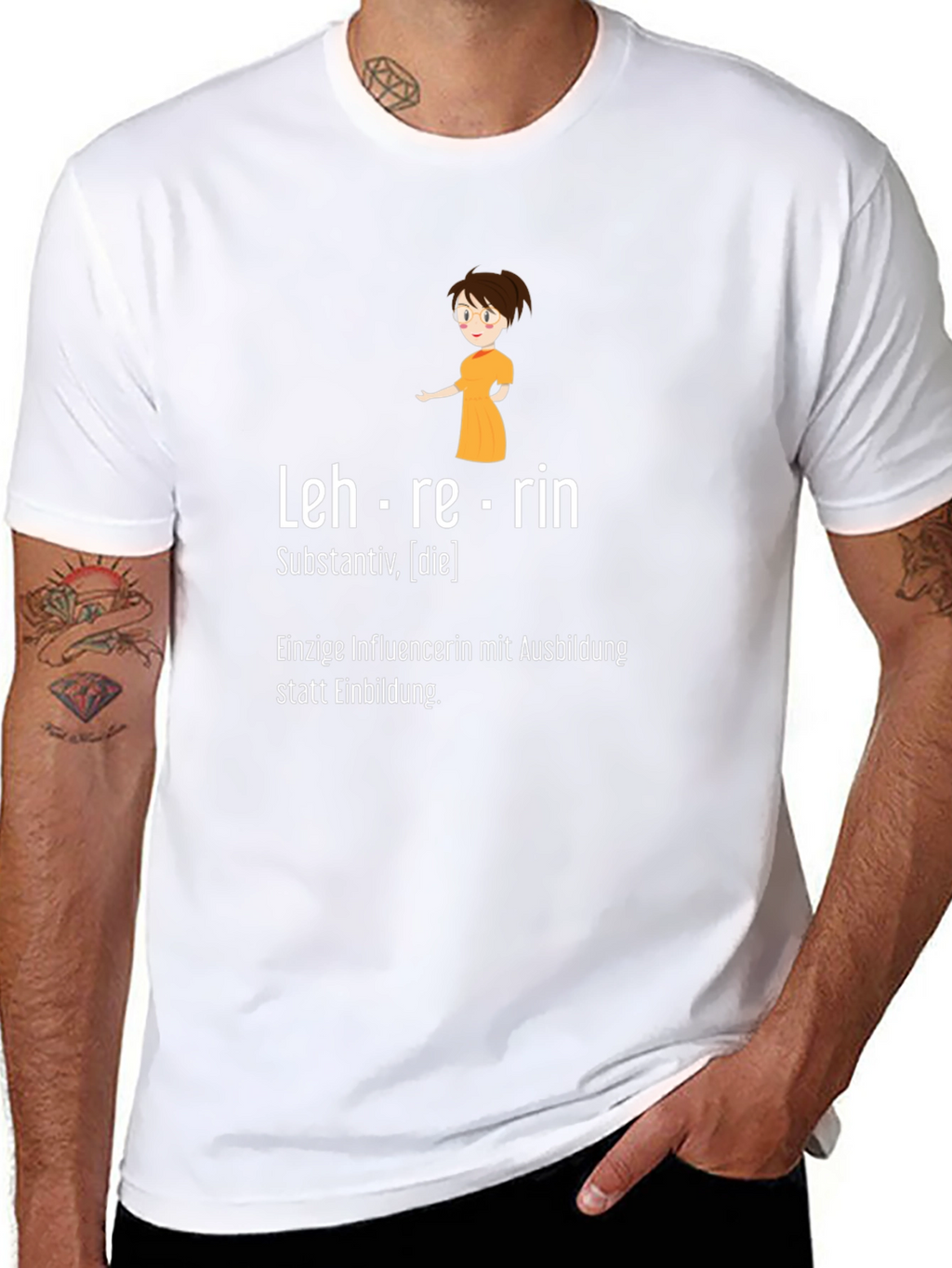 Lehrerin Teacher Black Graphic T-Shirt