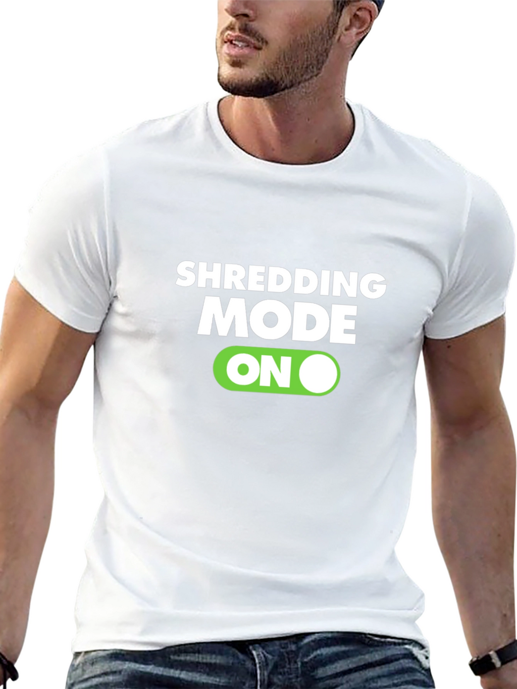 Shredding Mode On Black T-Shirt