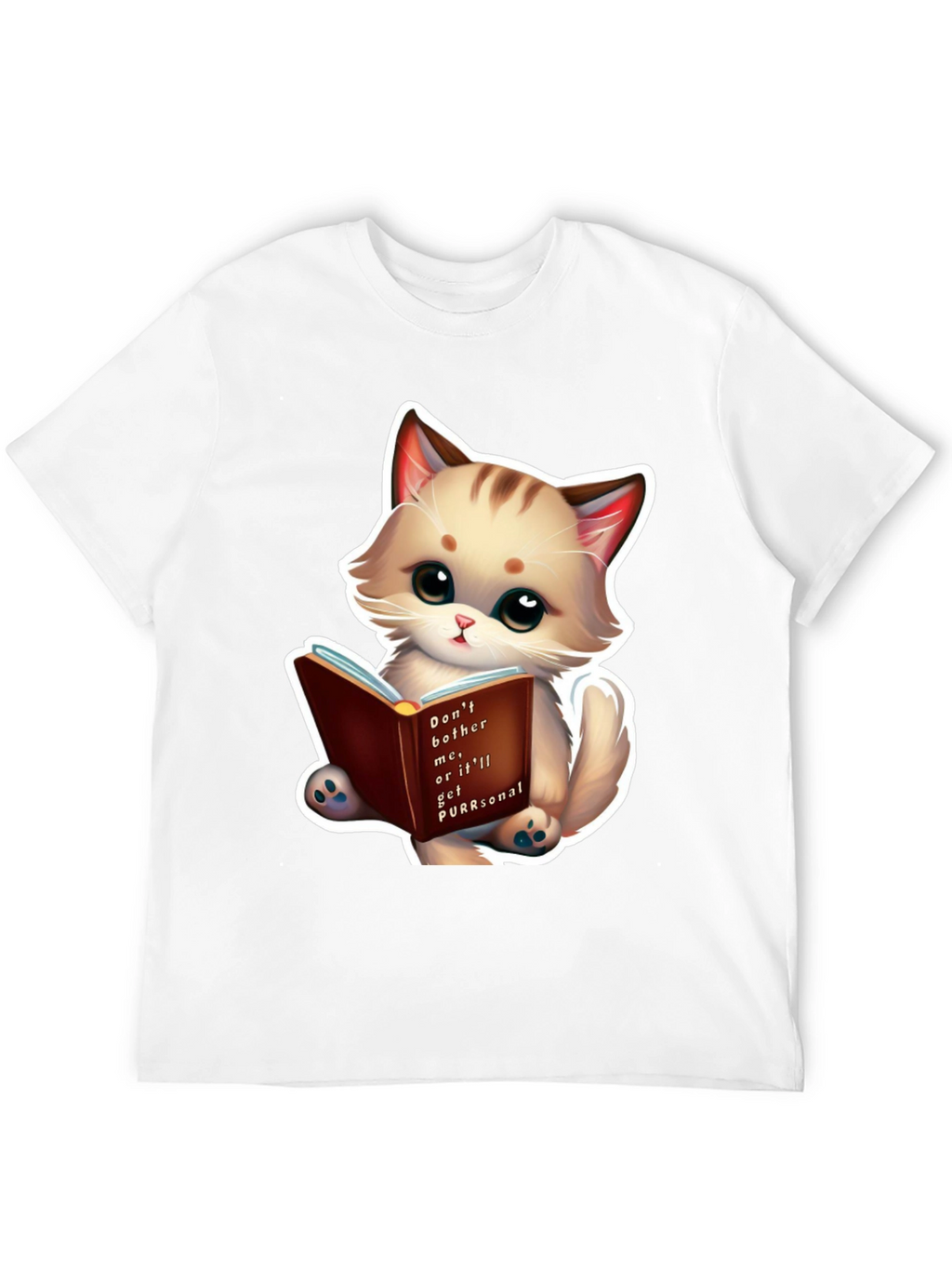 Cute Cat Reading Book T-Shirt