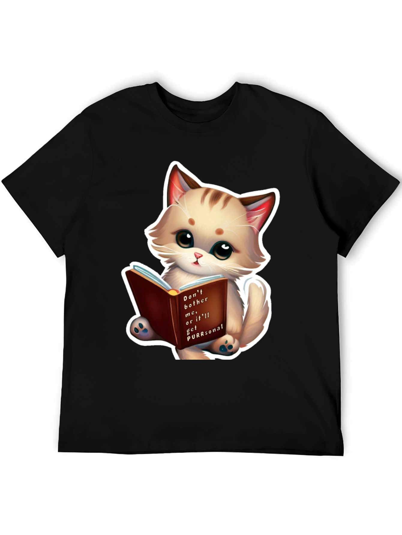 Cute Cat Reading Book T-Shirt
