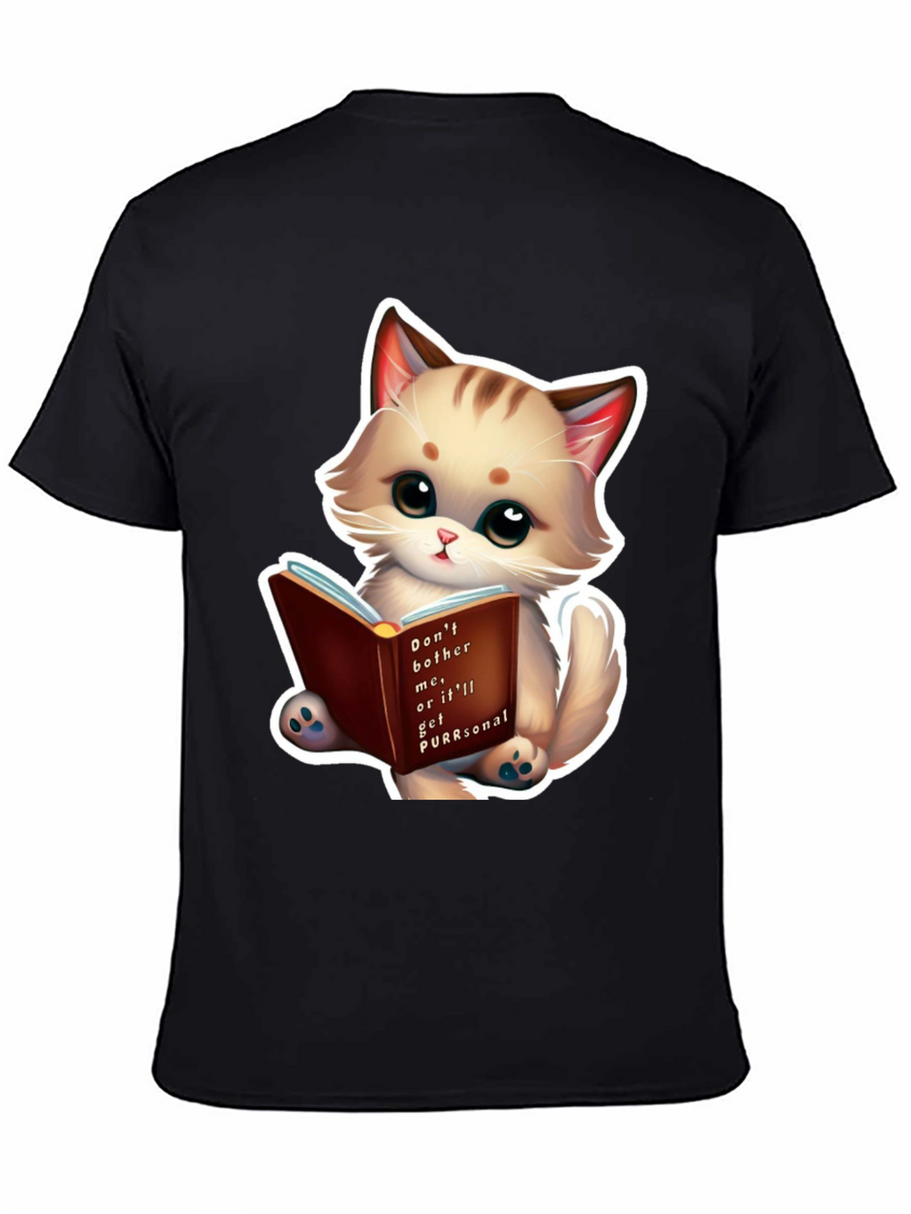 Cute Cat Reading Book T-Shirt