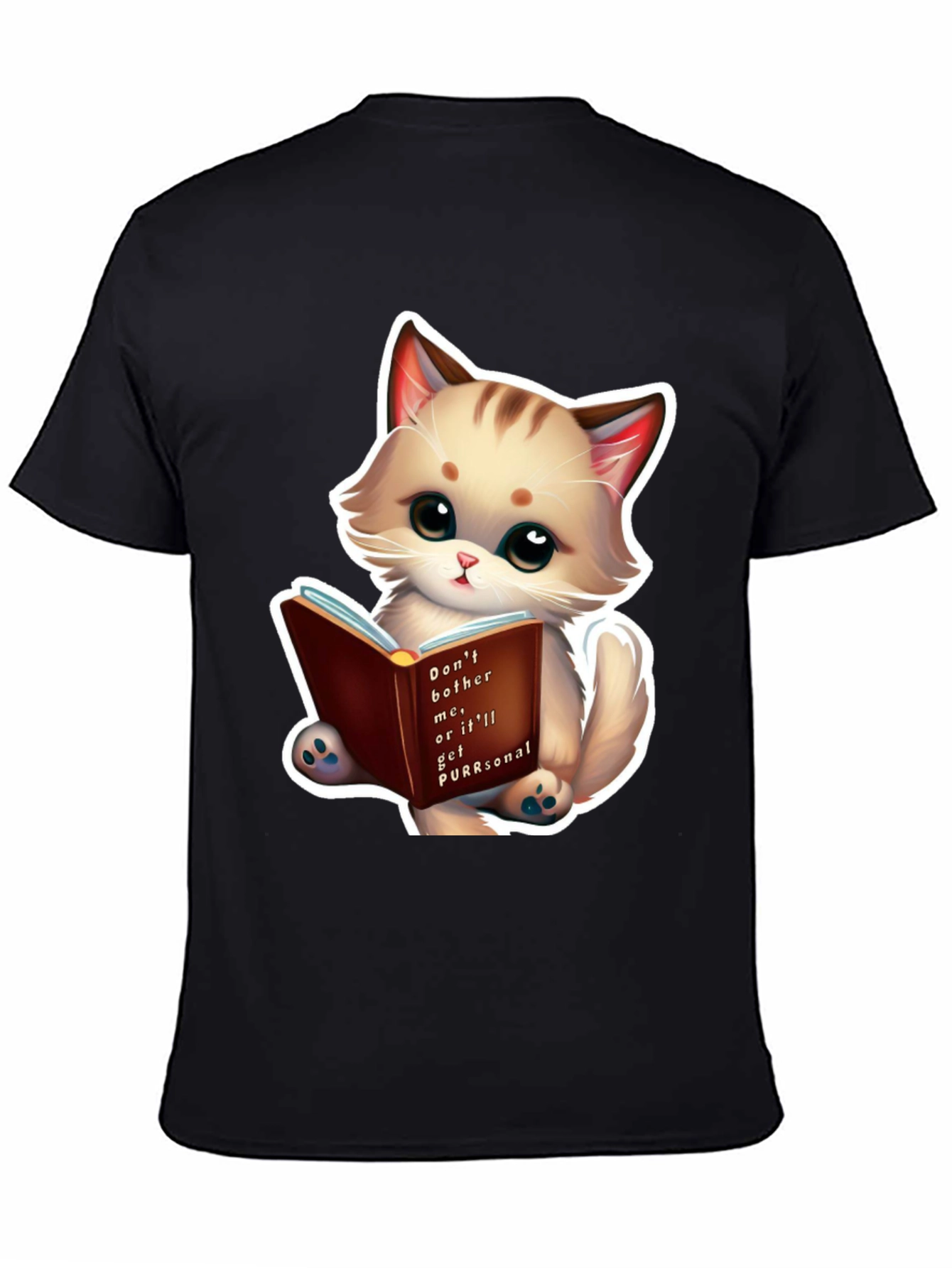 Cute Cat Reading Book T-Shirt