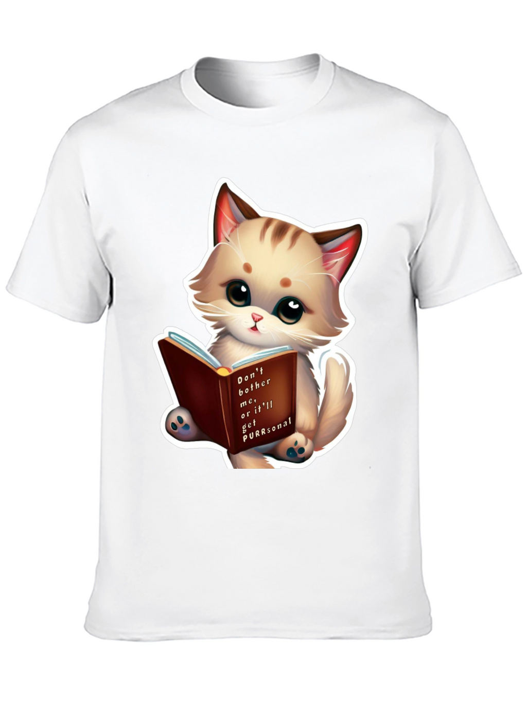 Cute Cat Reading Book T-Shirt