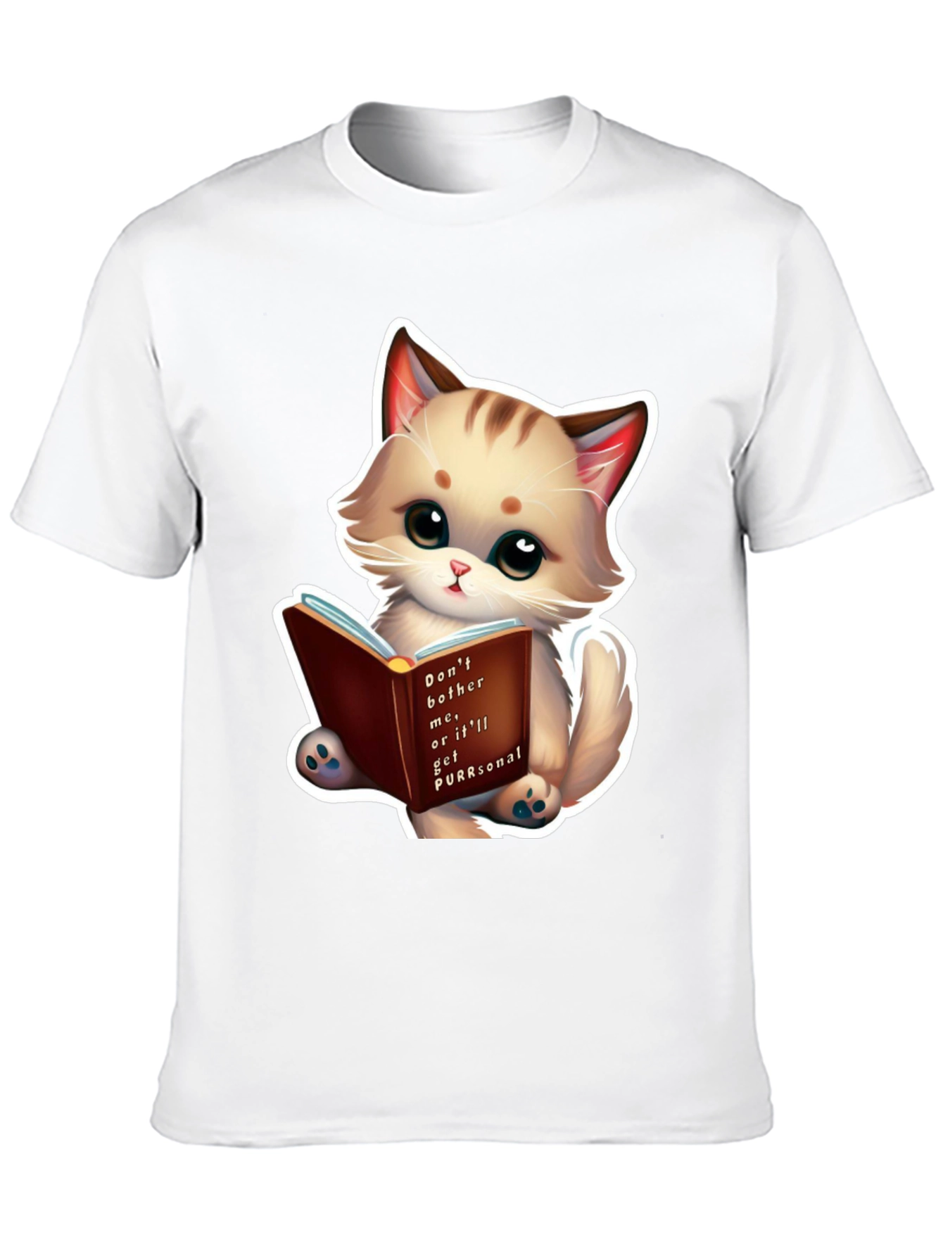 Cute Cat Reading Book T-Shirt
