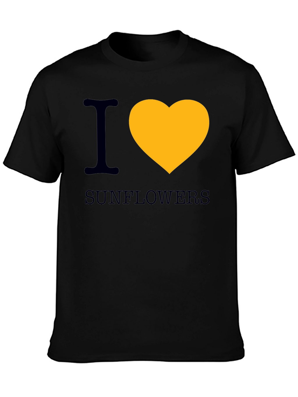 I Heart Sunflowers Graphic Tee - Black Cotton T-Shirt