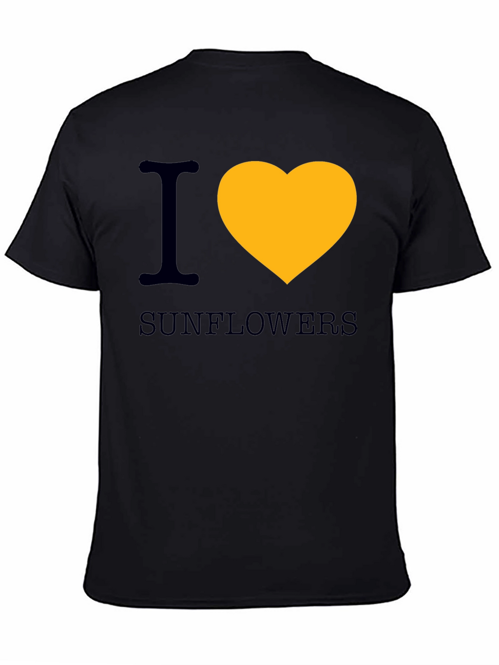 I Heart Sunflowers Graphic Tee - Black Cotton T-Shirt