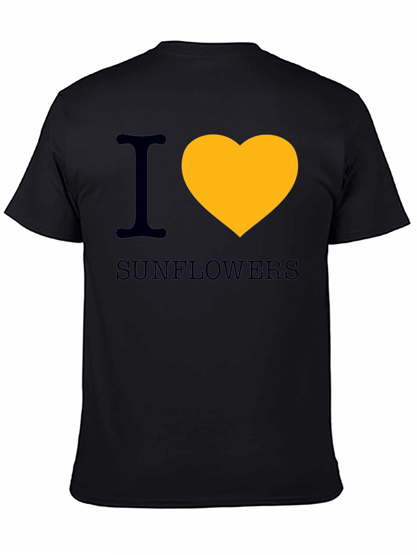 I Heart Sunflowers Graphic Tee - Black Cotton T-Shirt