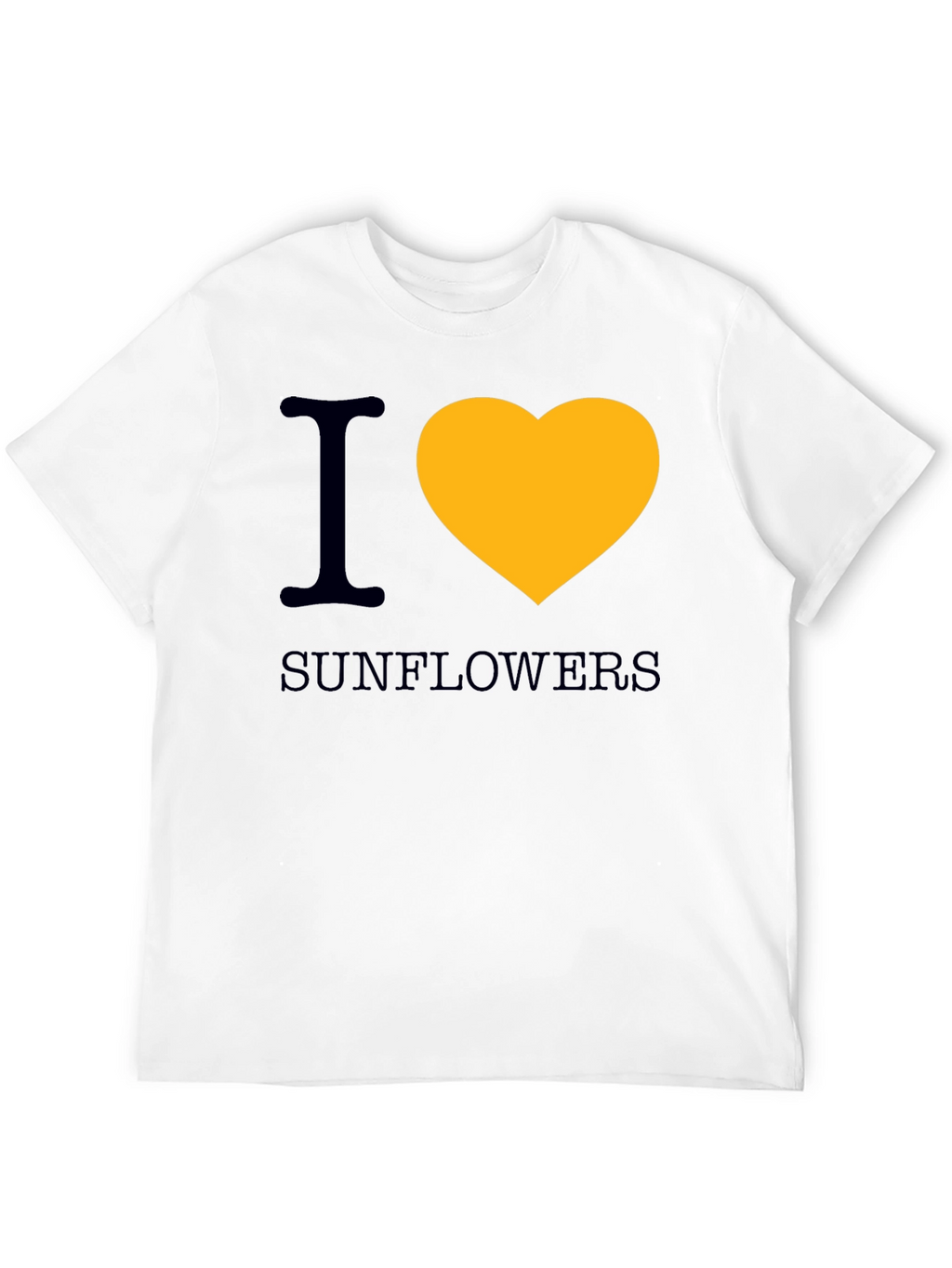 I Heart Sunflowers Graphic Tee - Black Cotton T-Shirt