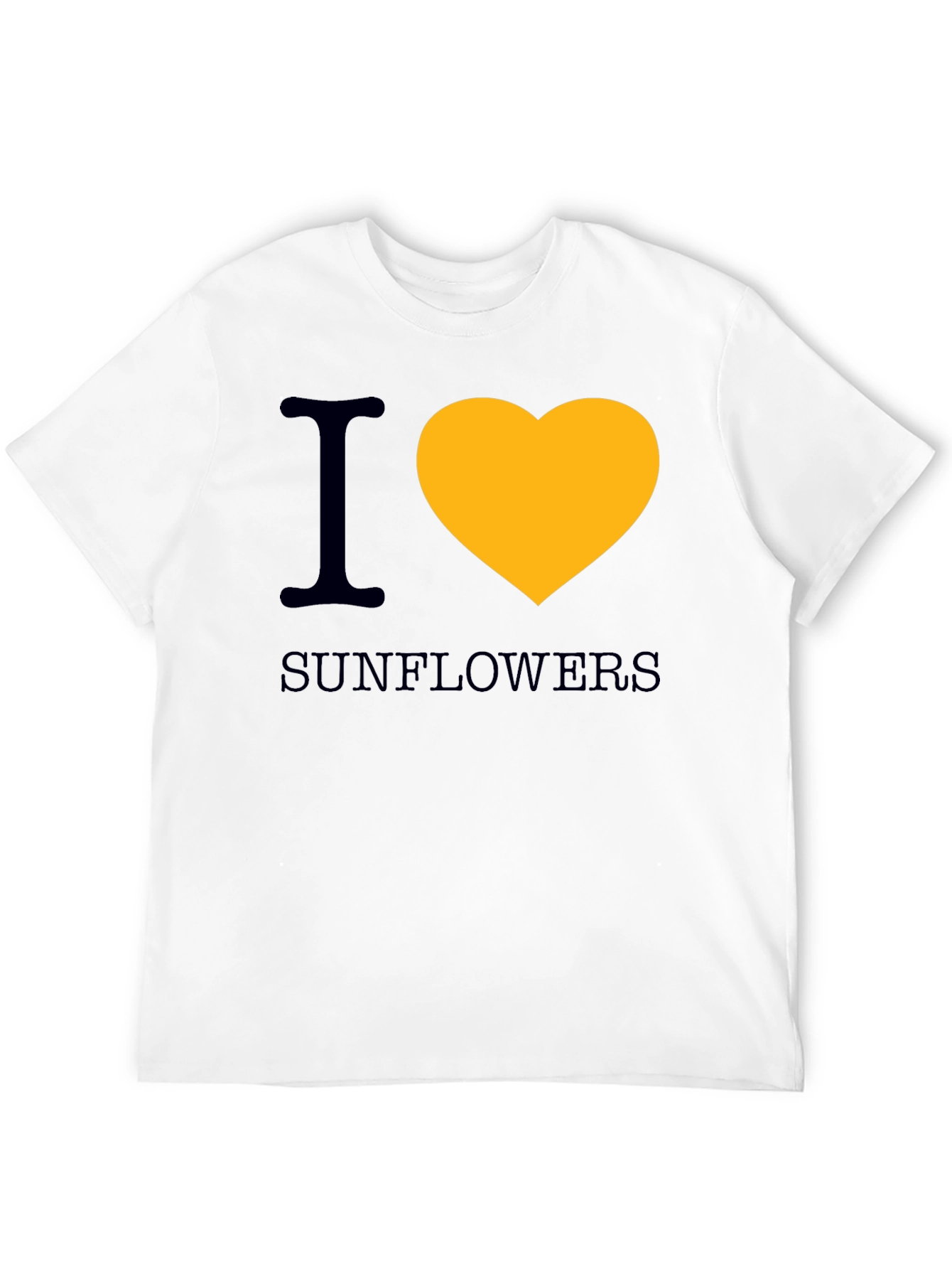 I Heart Sunflowers Graphic Tee - Black Cotton T-Shirt