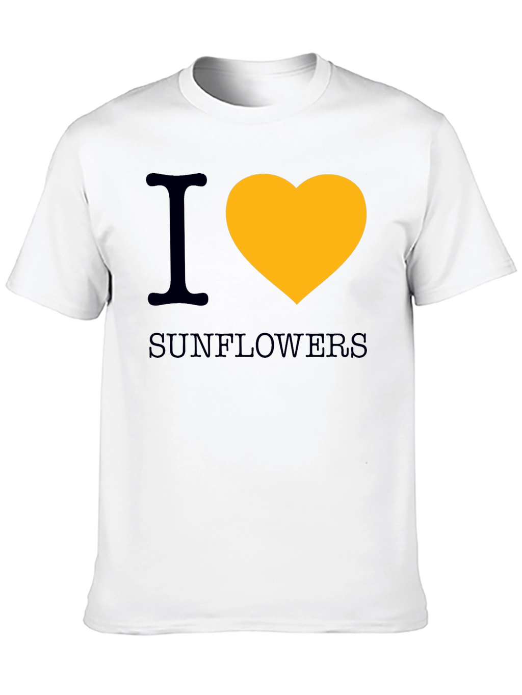 I Heart Sunflowers Graphic Tee - Black Cotton T-Shirt