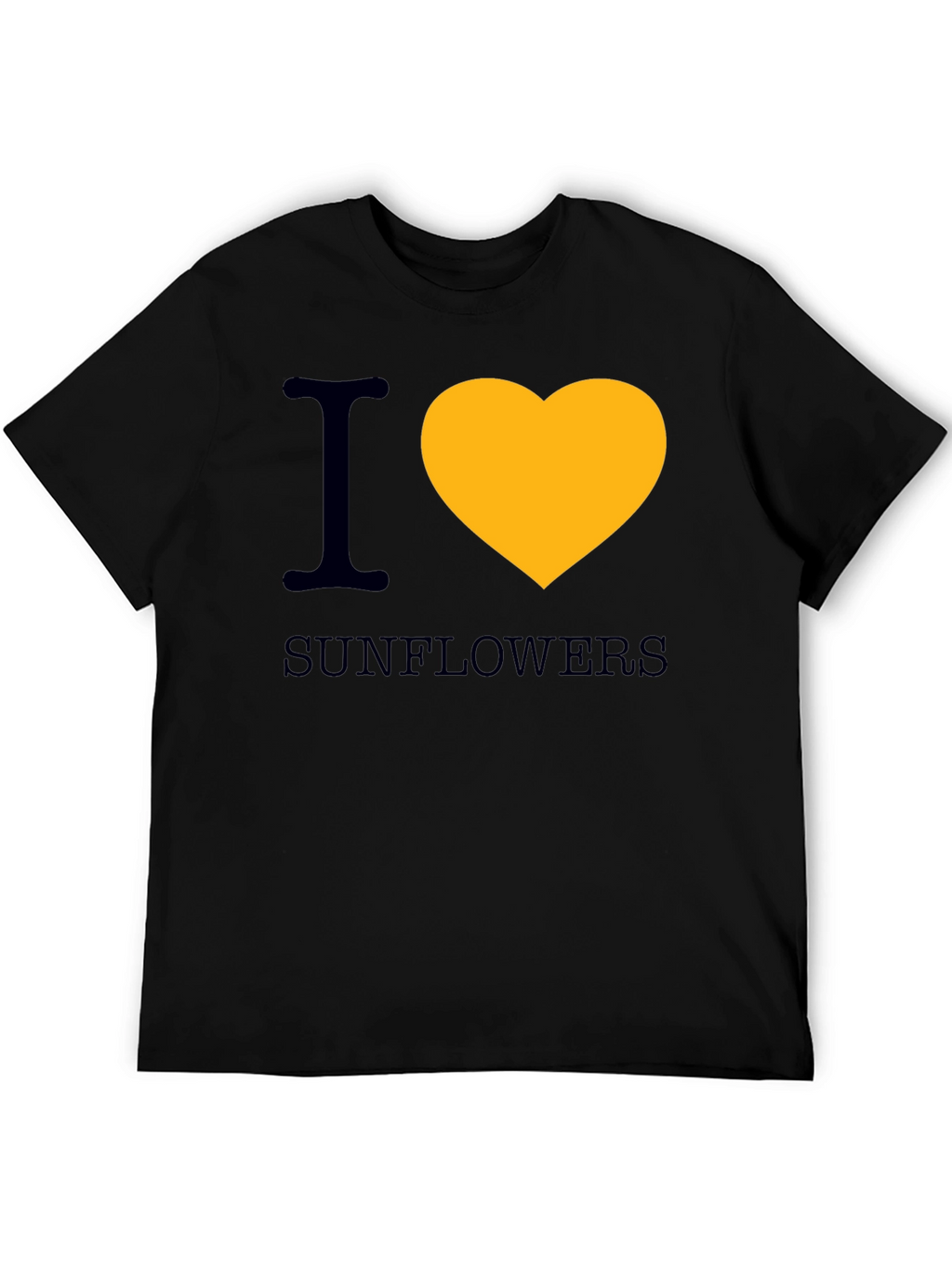I Heart Sunflowers Graphic Tee - Black Cotton T-Shirt