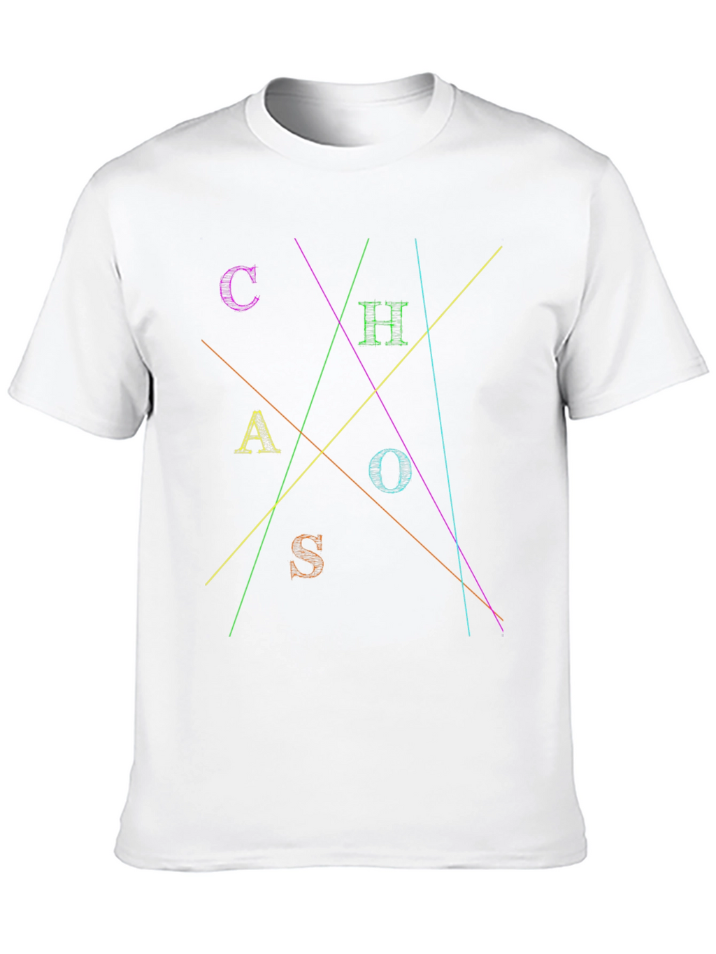Chaos T-Shirt Abstract Design Black Tee