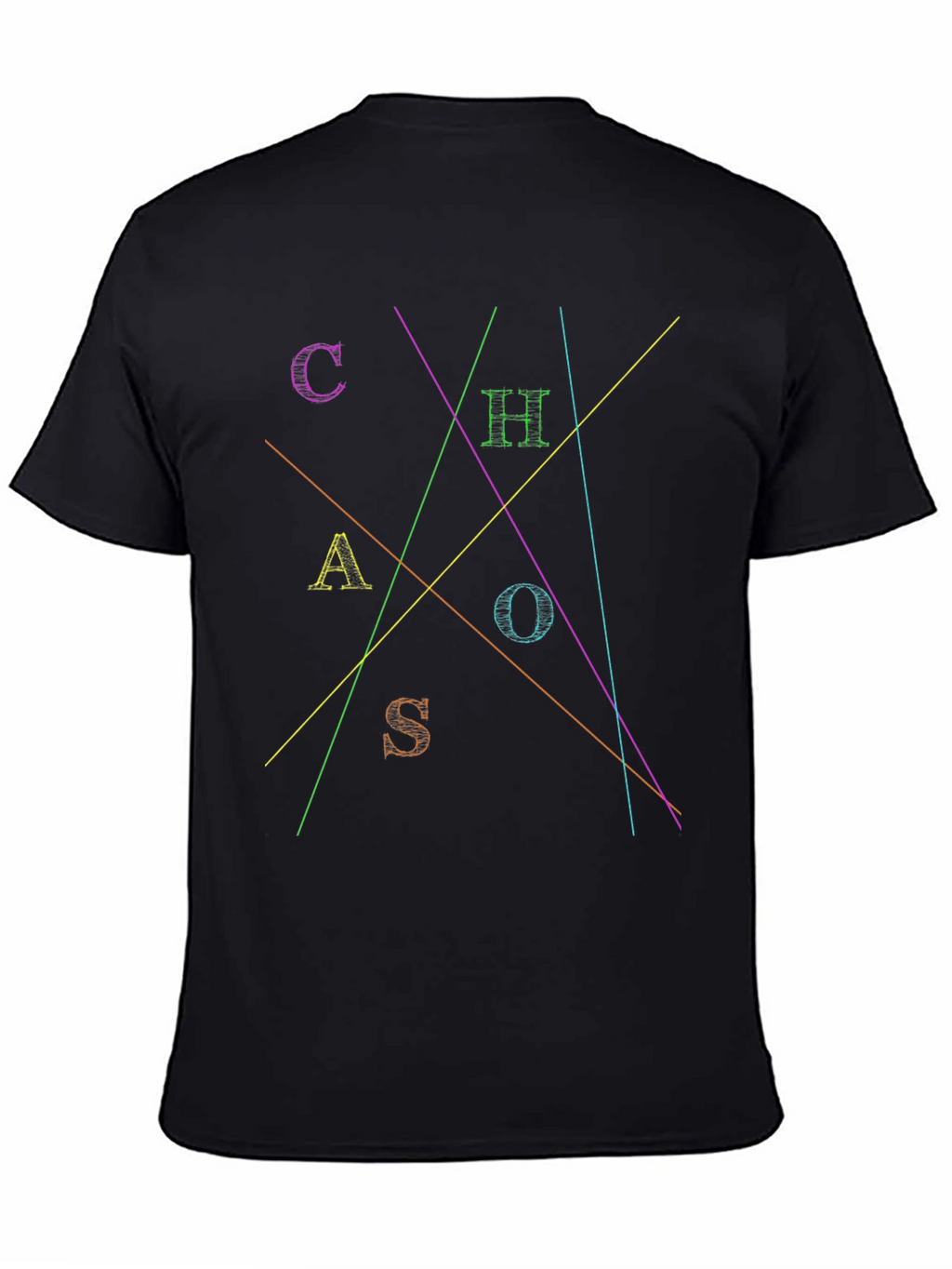Chaos T-Shirt Abstract Design Black Tee