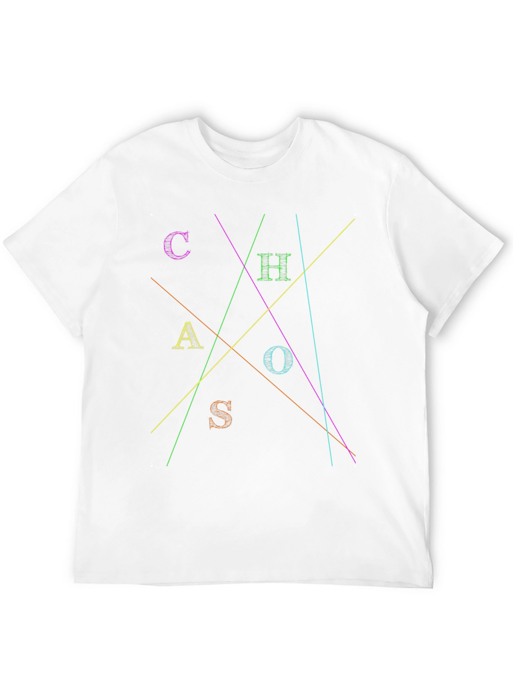 Chaos T-Shirt Abstract Design Black Tee
