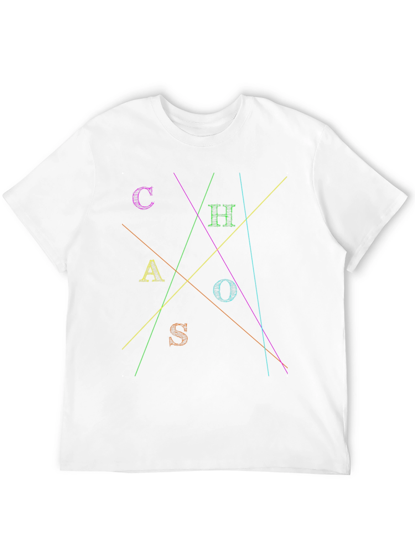 Chaos T-Shirt Abstract Design Black Tee