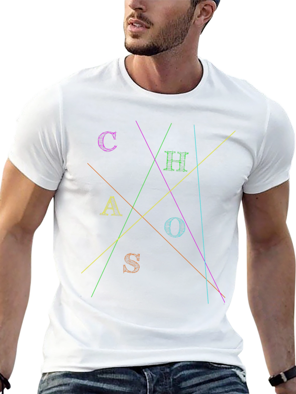 Chaos T-Shirt Abstract Design Black Tee
