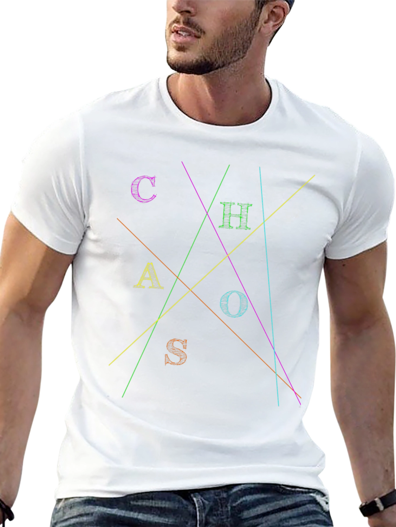 Chaos T-Shirt Abstract Design Black Tee