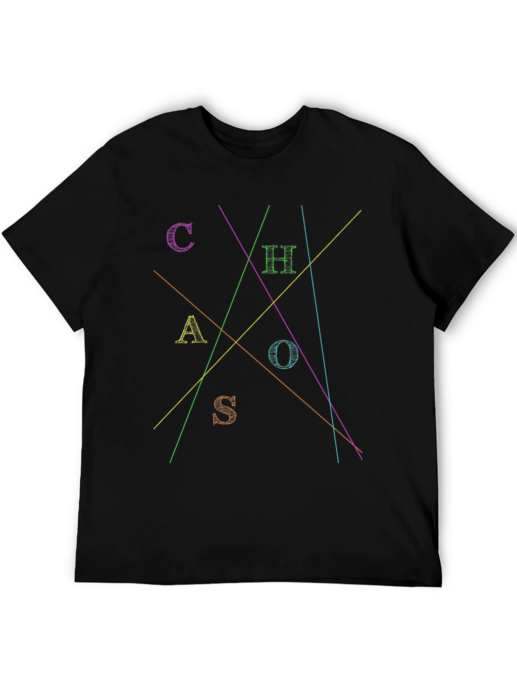 Chaos T-Shirt Abstract Design Black Tee