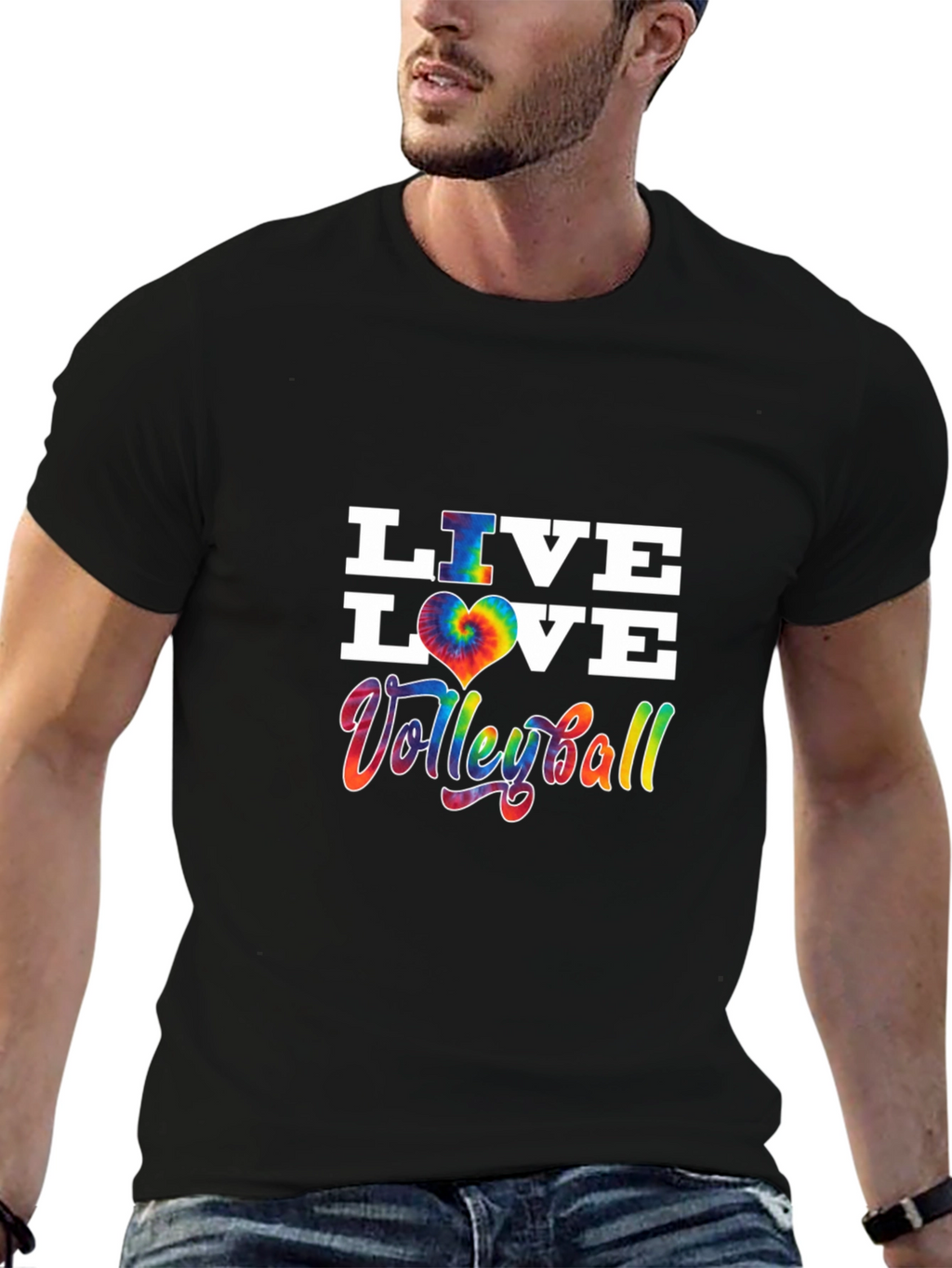 Live Love Volleyball Tie-Dye Graphic T-Shirt