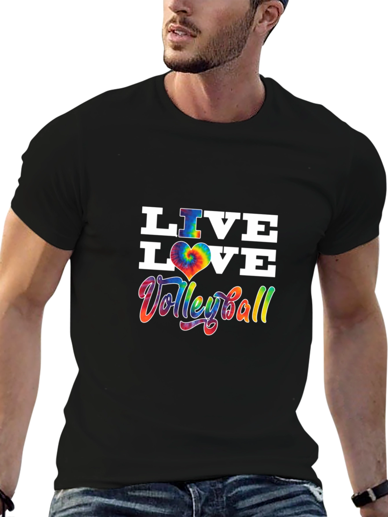 Live Love Volleyball Tie-Dye Graphic T-Shirt