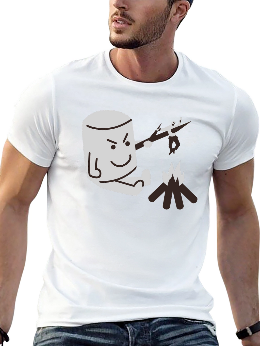Marshmallow Roasting Revenge Graphic Tee - Funny Camping T-Shirt