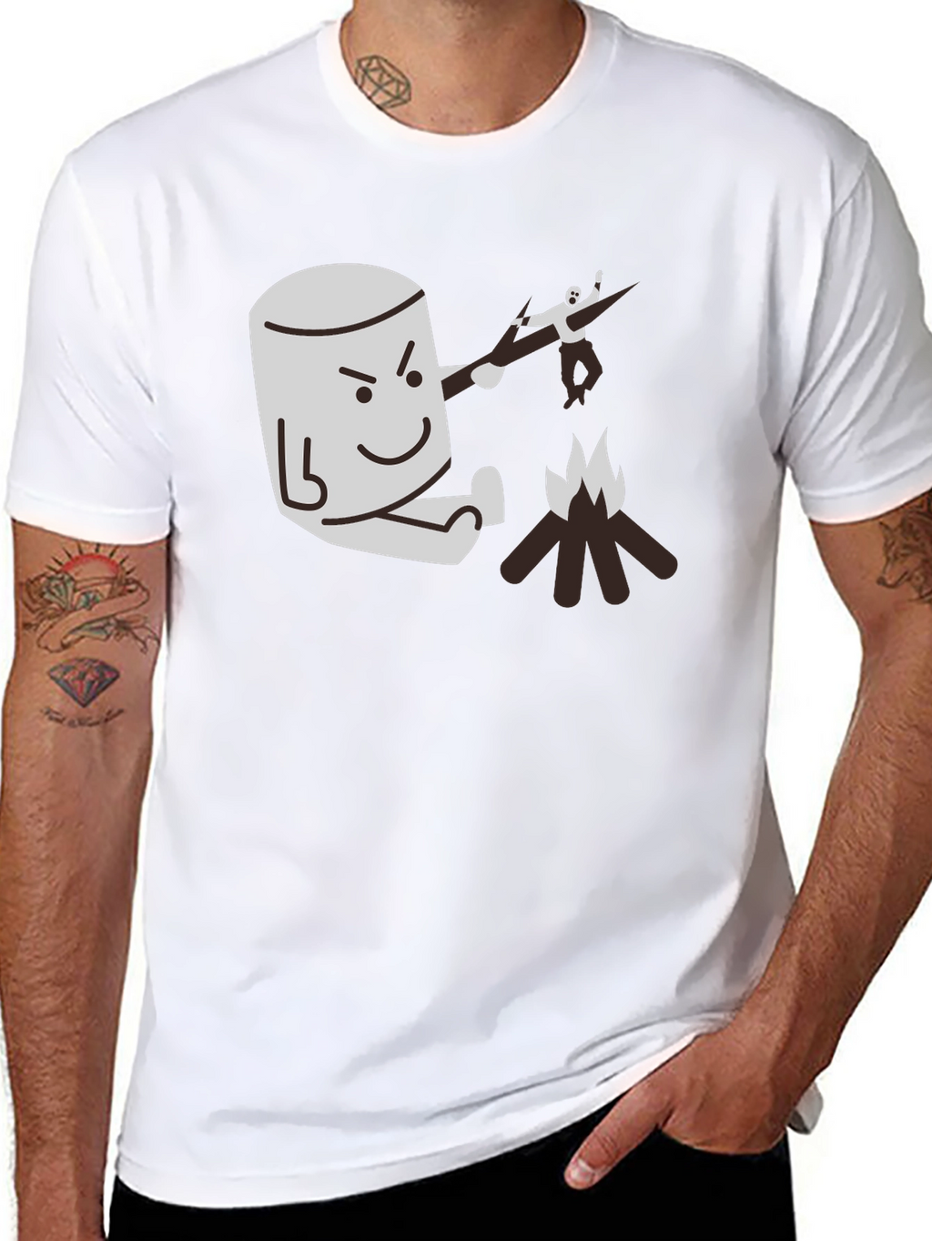 Marshmallow Roasting Revenge Graphic Tee - Funny Camping T-Shirt