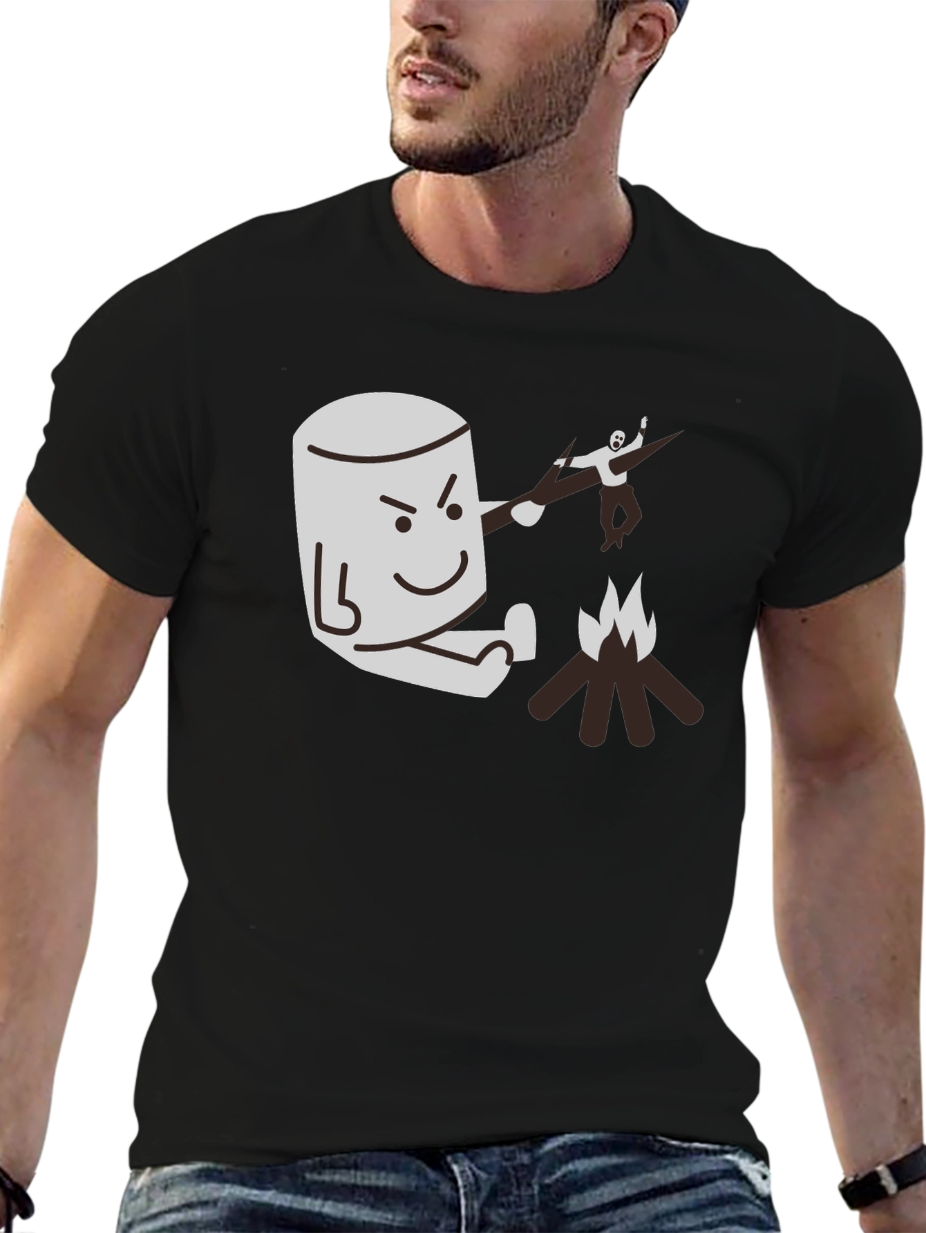 Marshmallow Roasting Revenge Graphic Tee - Funny Camping T-Shirt