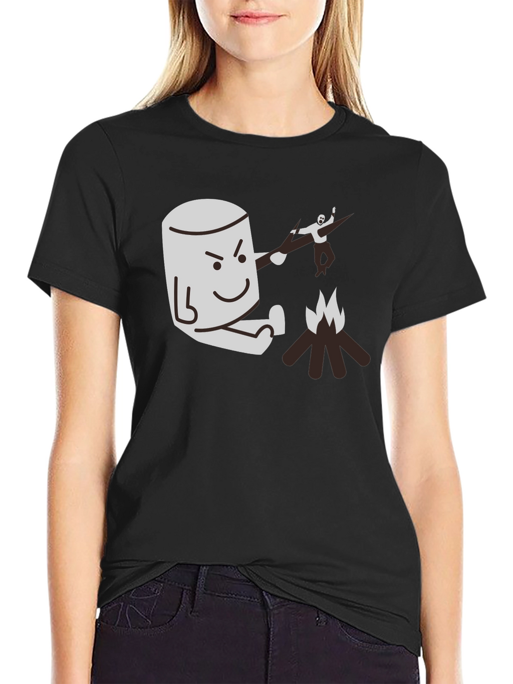 Marshmallow Roasting Revenge Graphic Tee - Funny Camping T-Shirt