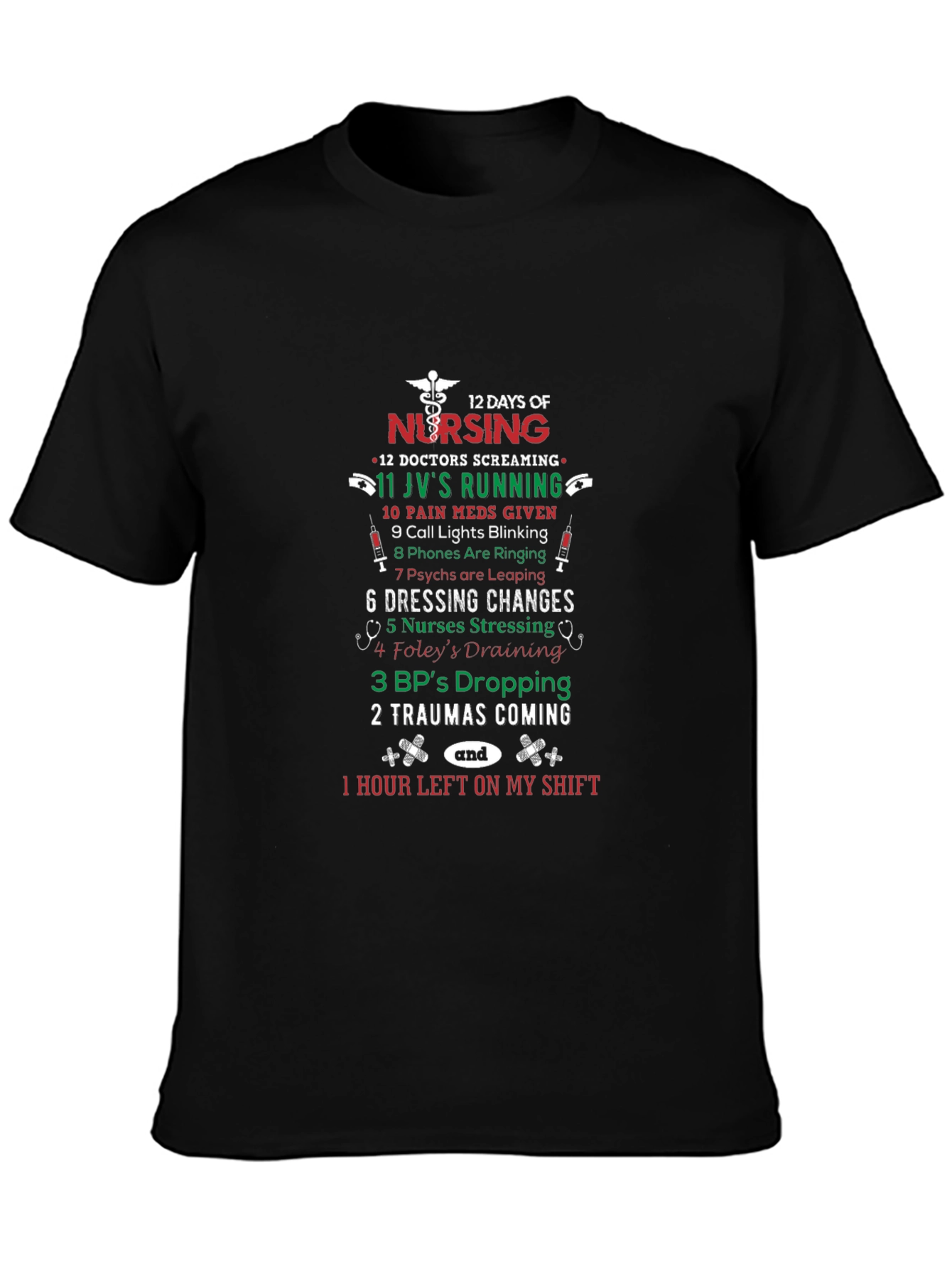 12 Days of Nursing Graphic T-Shirt