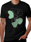 Elephant Line Art Graphic Tee