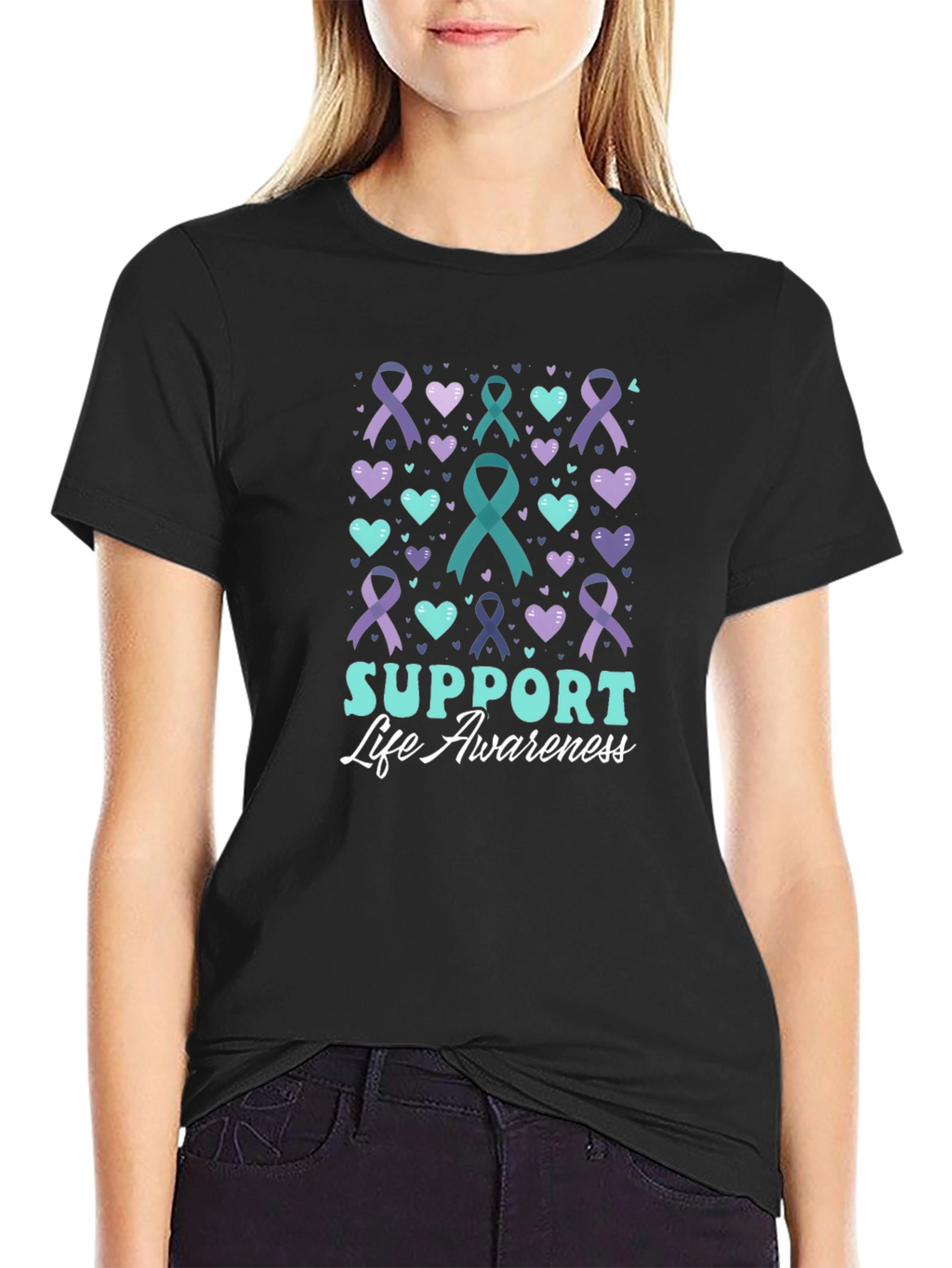 Support Life Awareness Ribbon T-Shirt