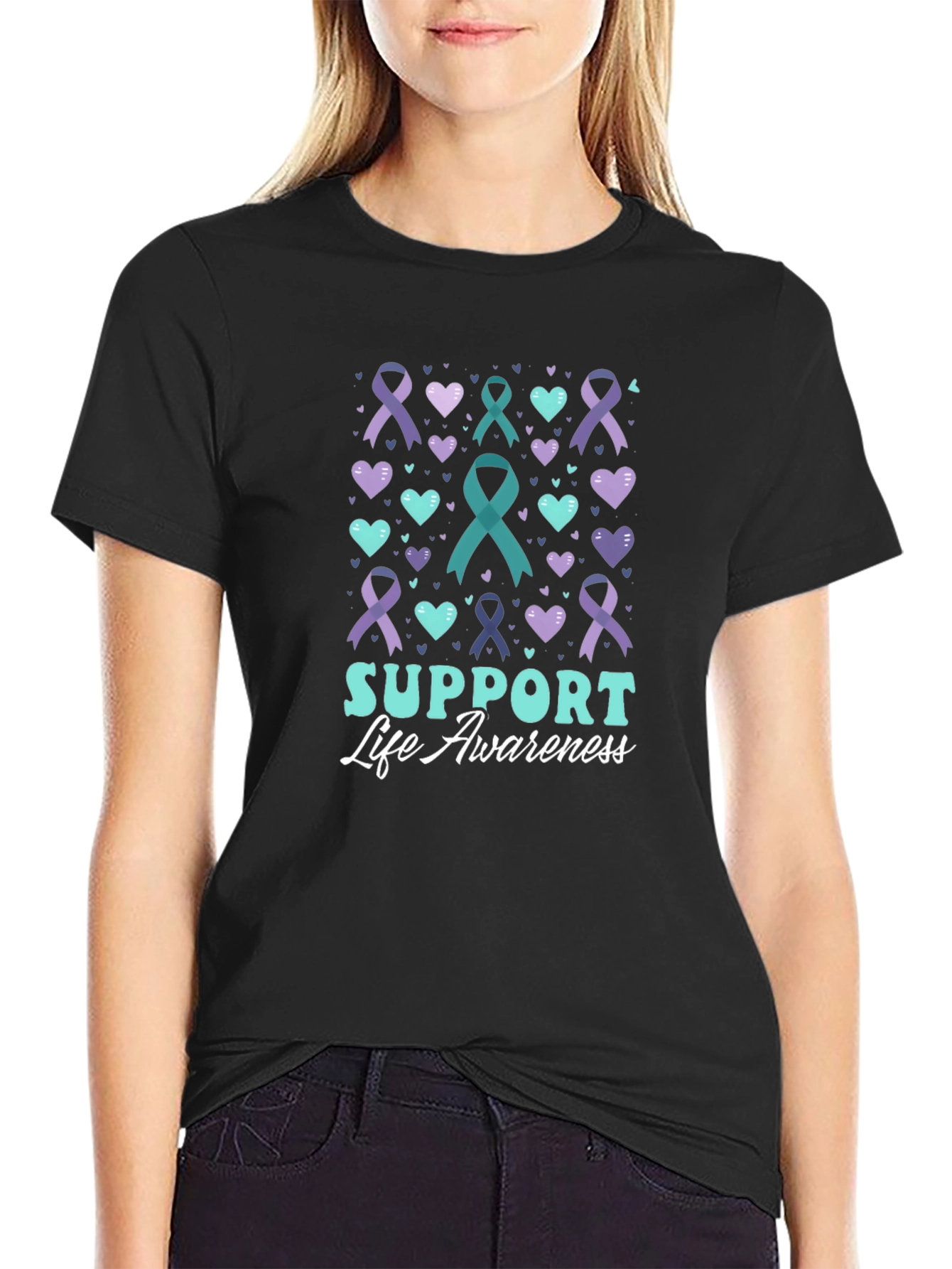 Support Life Awareness Ribbon T-Shirt