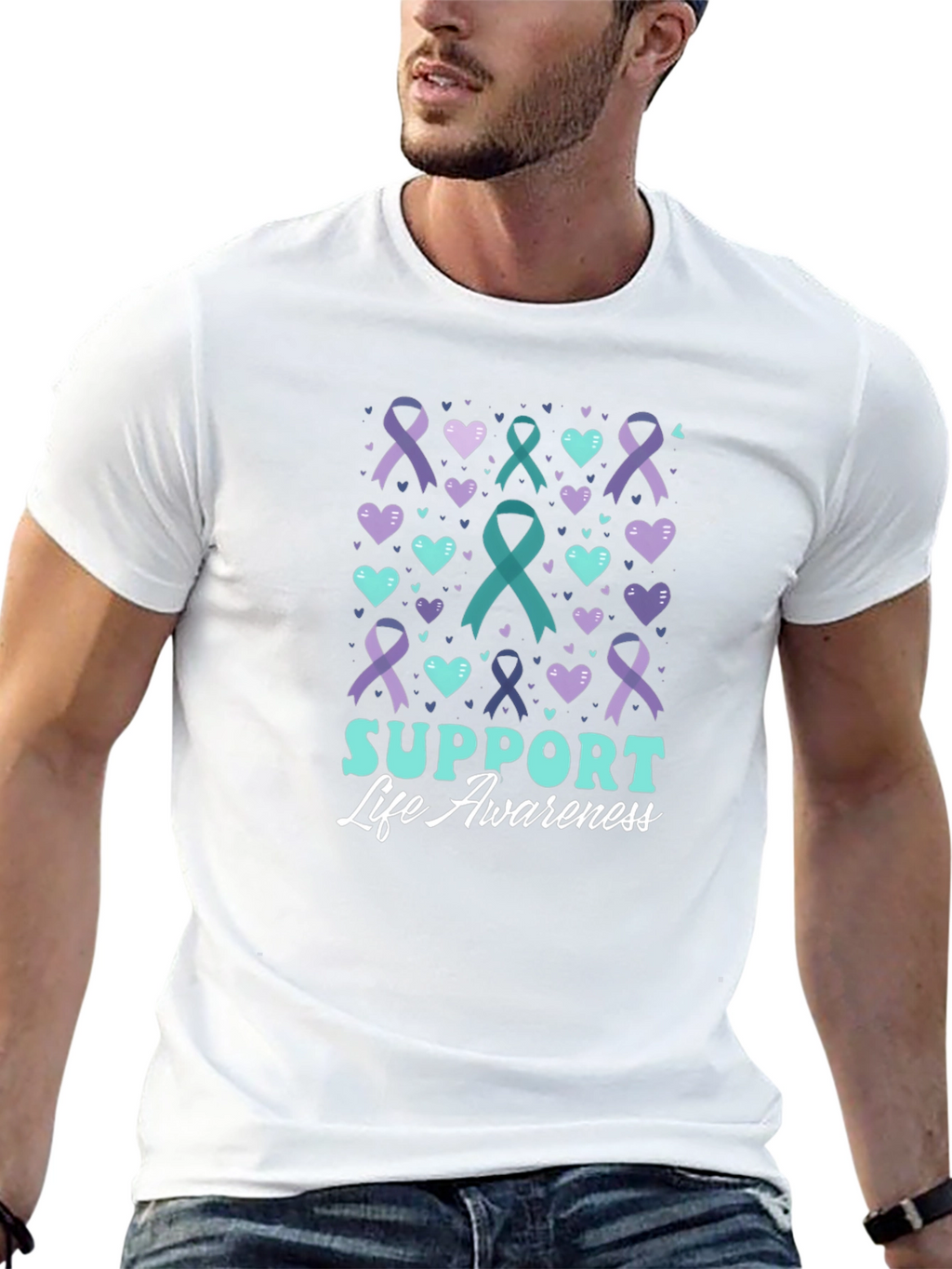 Support Life Awareness Ribbon T-Shirt