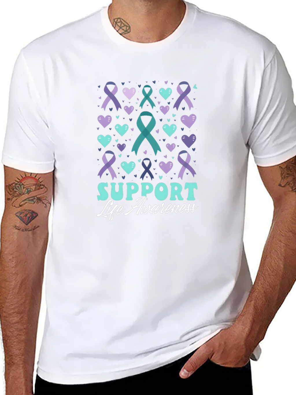 Support Life Awareness Ribbon T-Shirt
