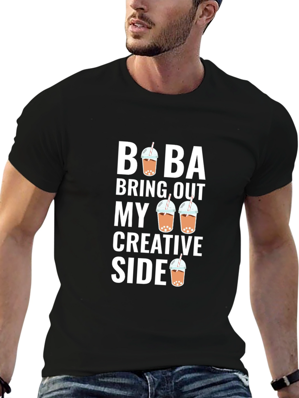 Boba Bring Out My Creative Side Black T-Shirt