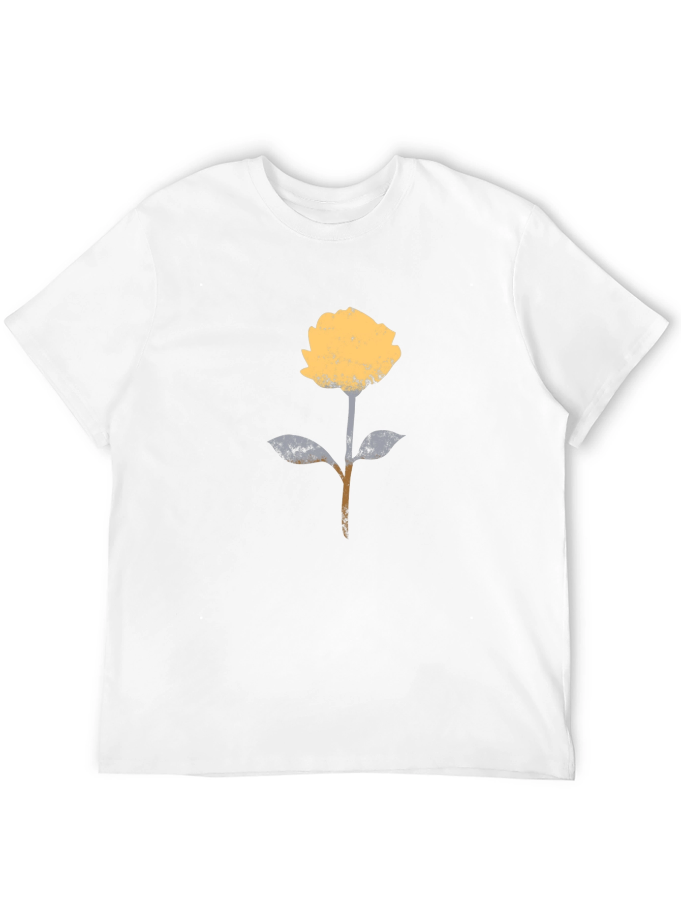 Modern Floral Graphic T-Shirt - Black Cotton Blend